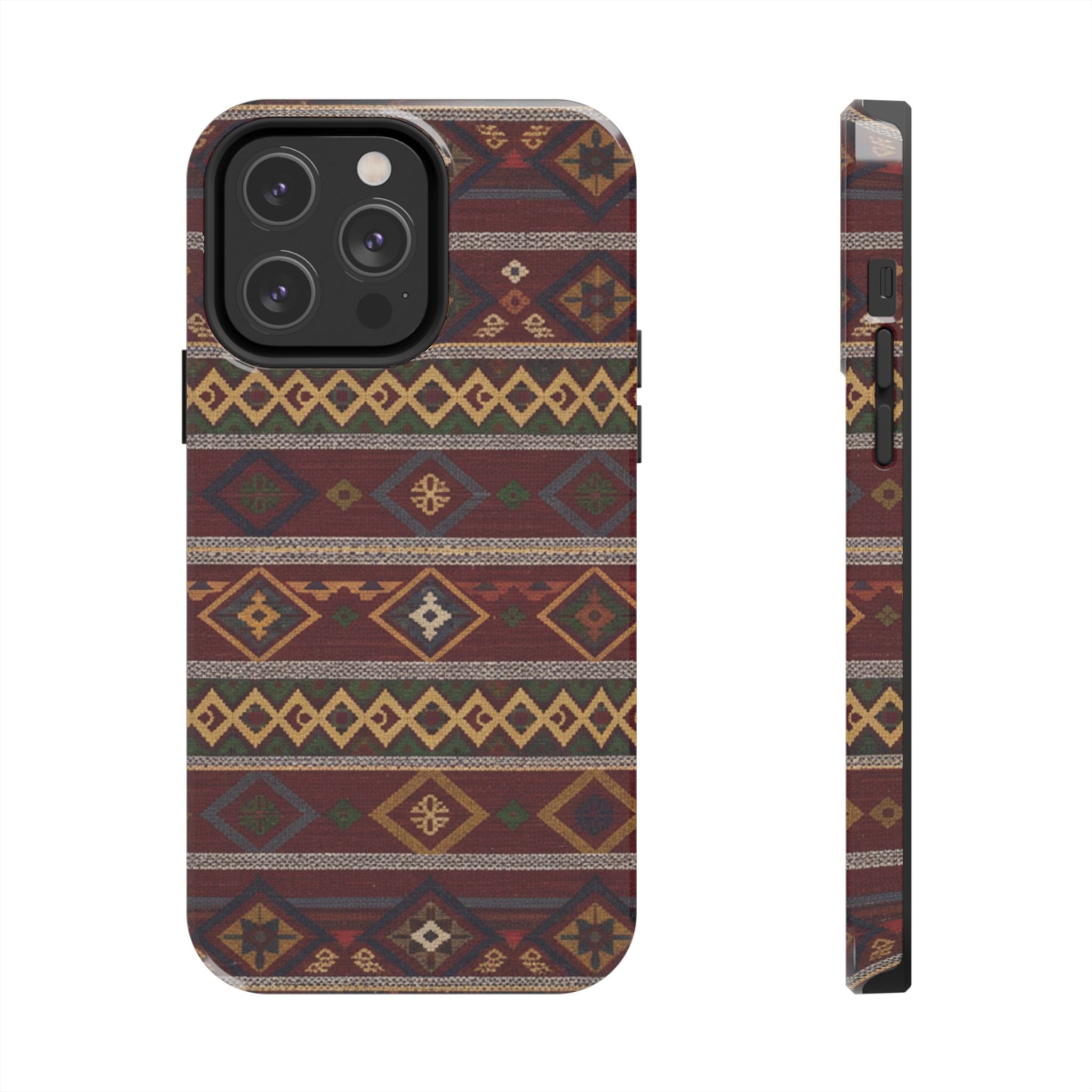 Aztec Pattern Tough Phone Case — Rustic Tribal Protective Cover