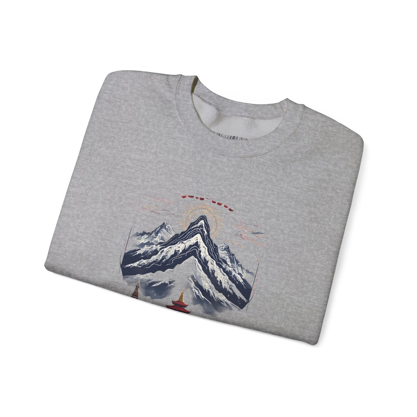 Japanese Mountain Pagoda Crewneck Sweatshirt