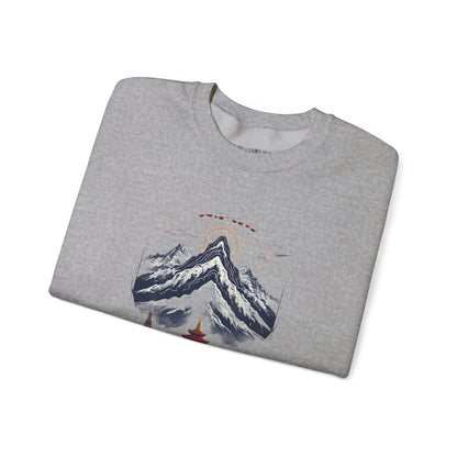Japanese Mountain Pagoda Crewneck Sweatshirt
