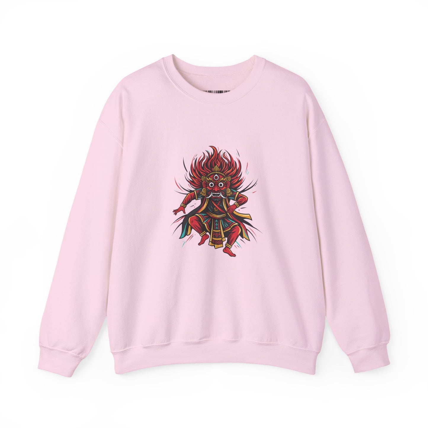 Crewneck Sweatshirt — Red Demon Guardian Graphic