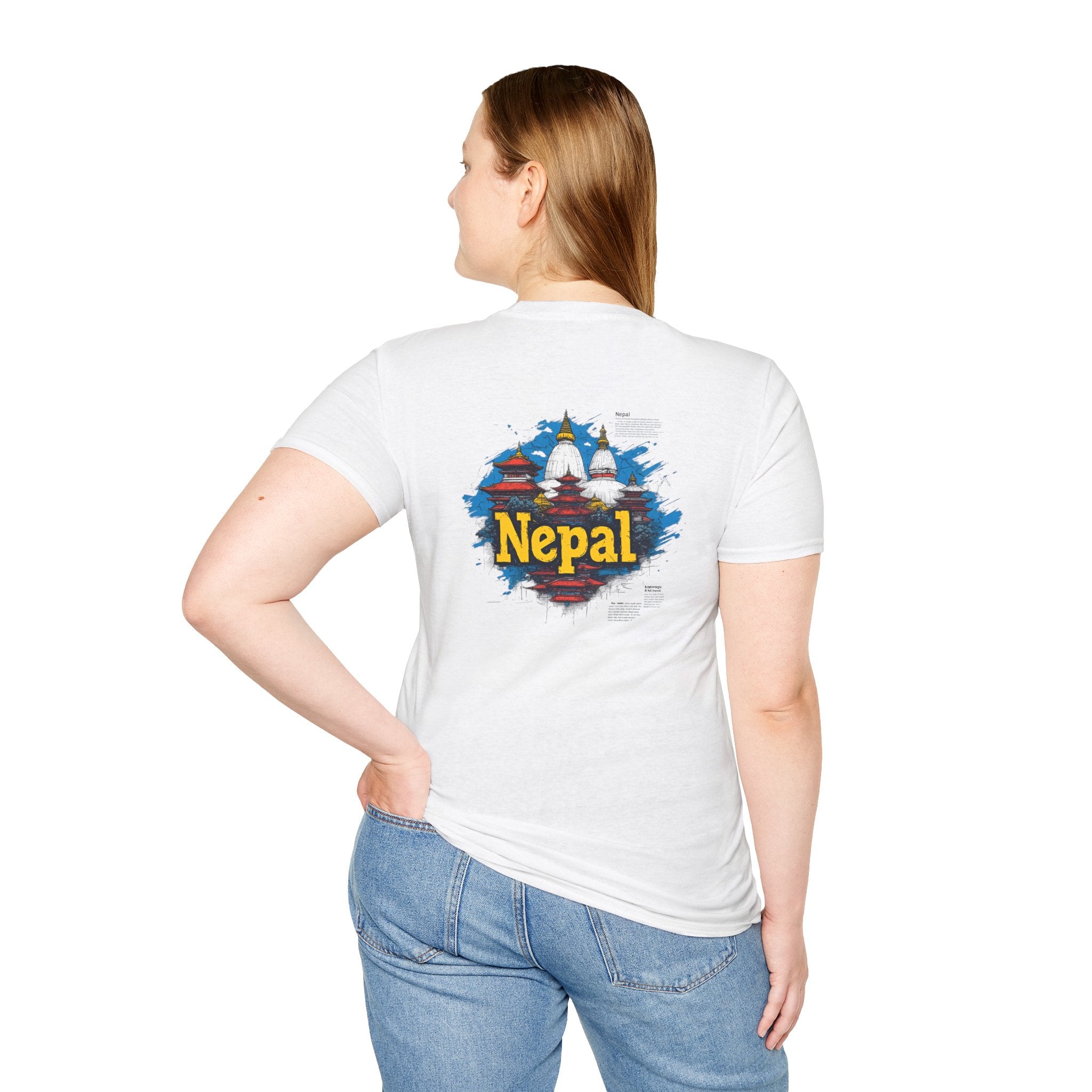 Nepal Souvenir T-Shirt — Stupa Sketch Graphic