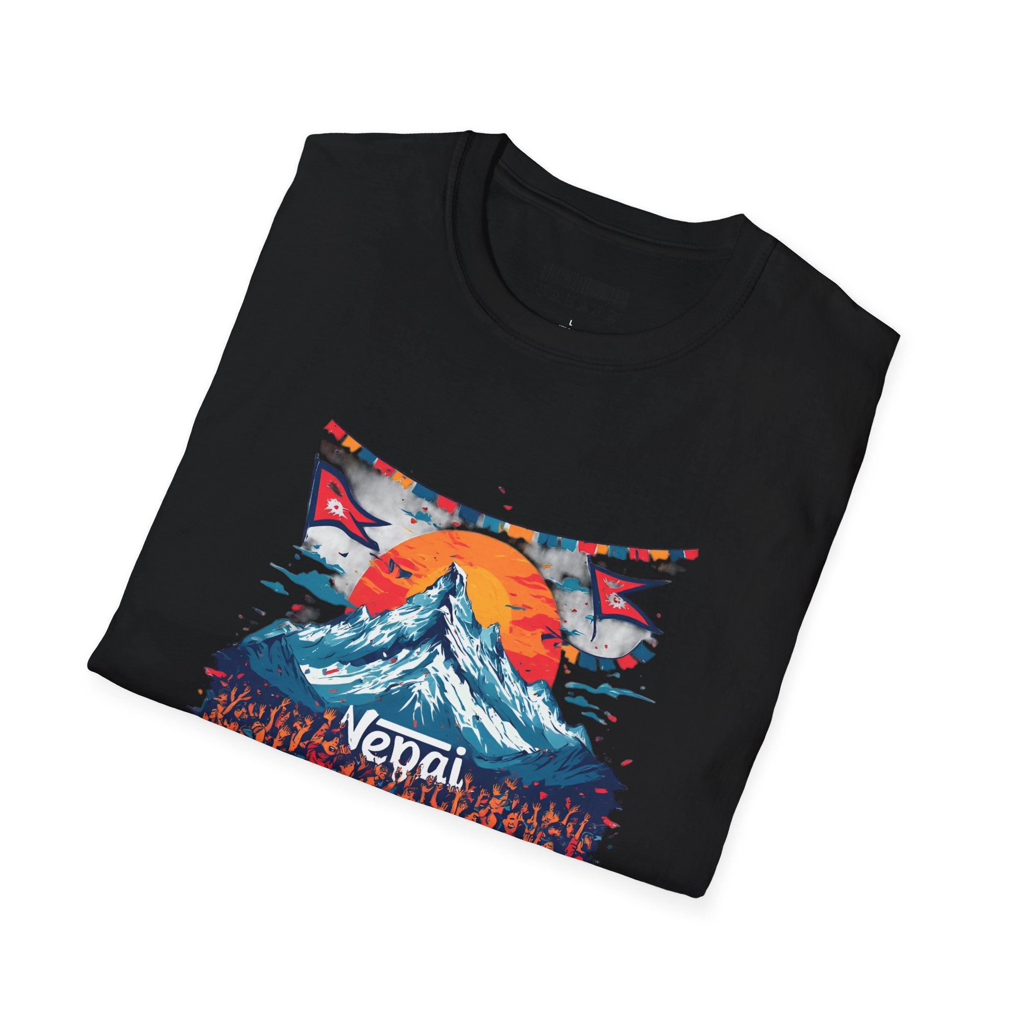 Nepal Mountain Sunrise T-Shirt — Retro Trekking Graphic Tee