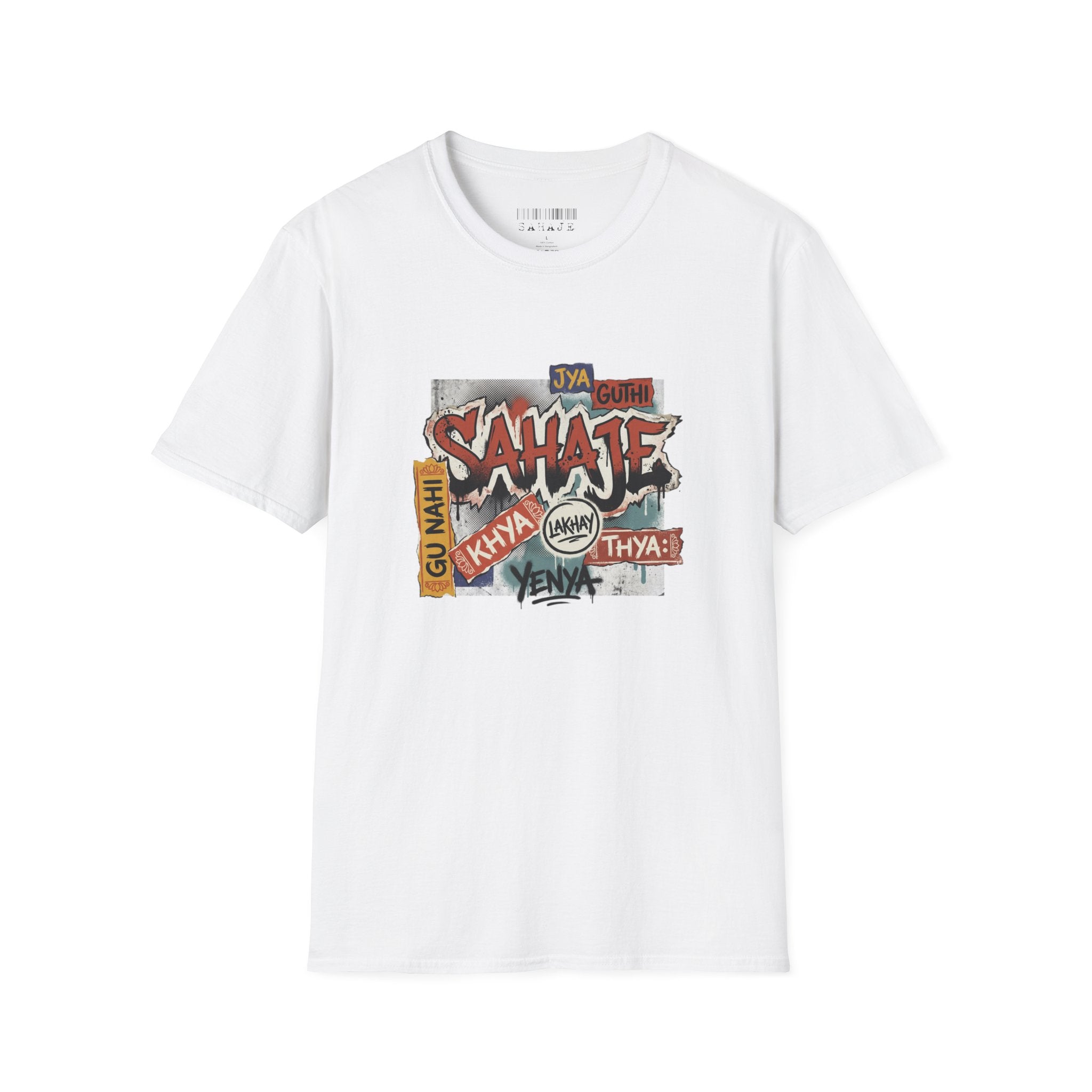 Sahaje Graffiti T-Shirt — Urban Hindi Street Art Tee