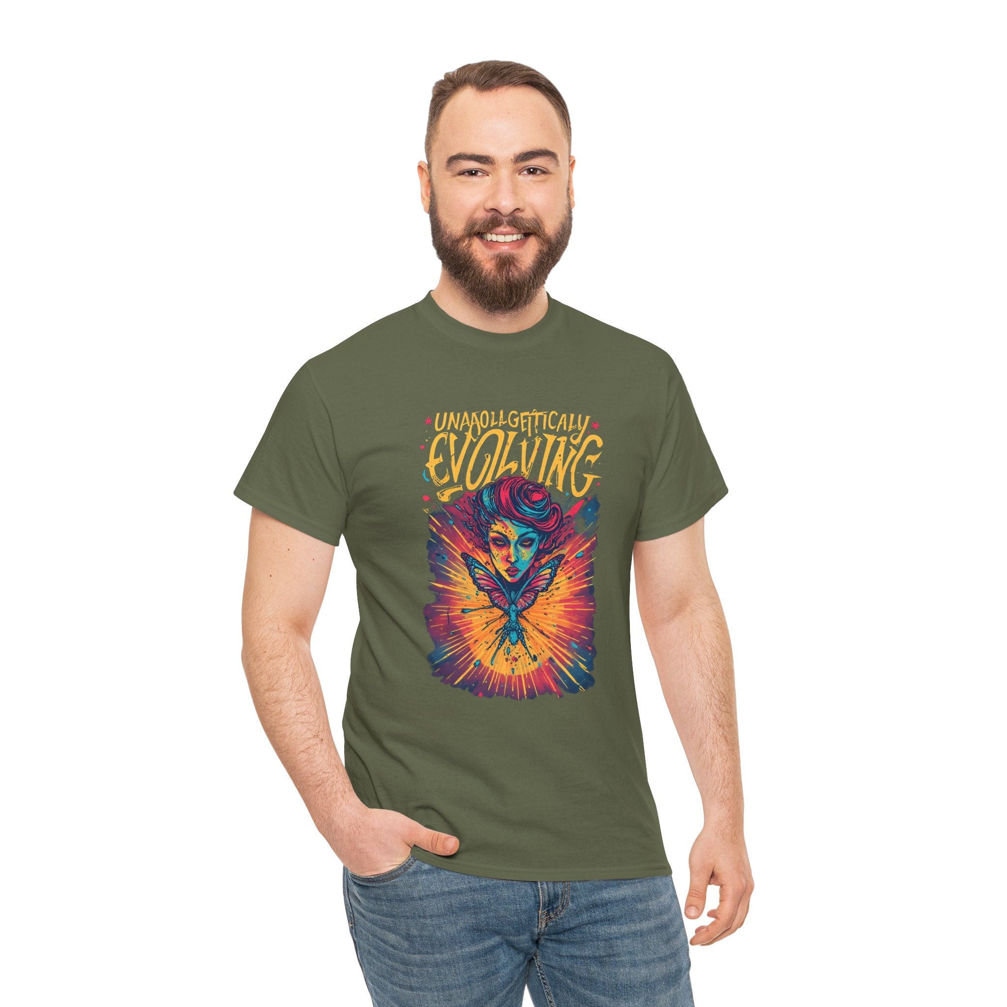 Evolving Alien Graphic Tee — "Unnaturally Evolving" Sci‑Fi Art T-Shirt