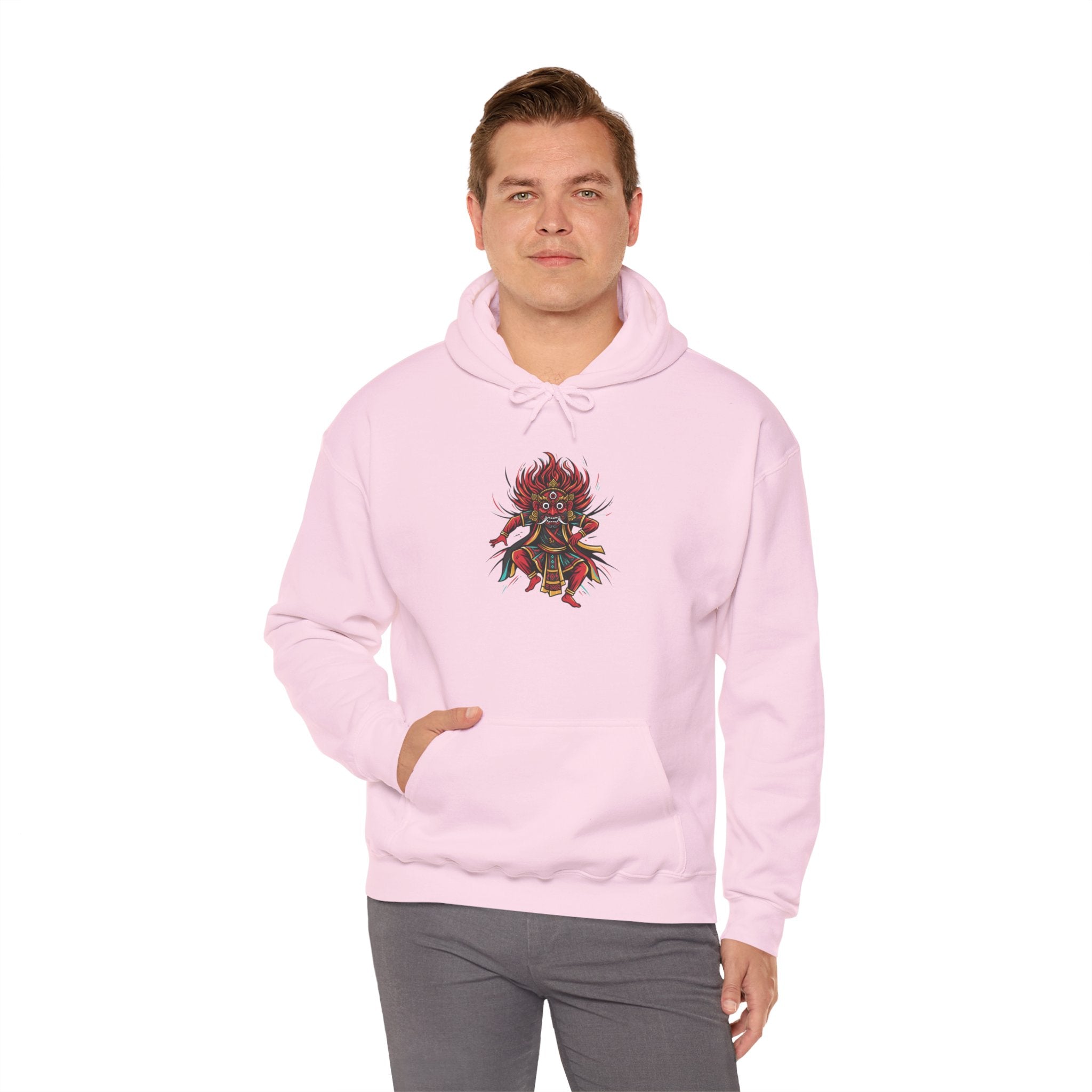 Demonic Oni Mask Hoodie — Japanese Demon Illustration Sweatshirt