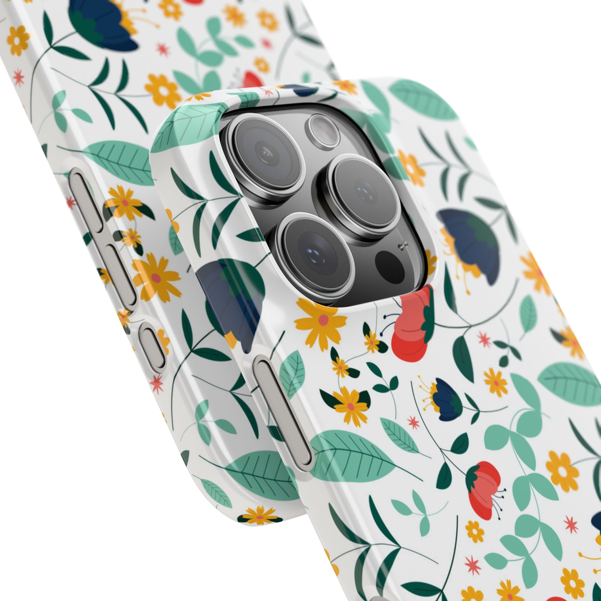 Floral Slim Phone Case — Colorful Folk Flower Pattern
