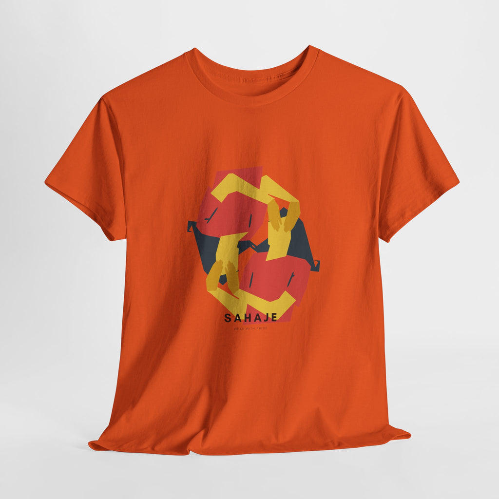 Geometric Fox Tee — Stylized Red & Yellow Fox Illustration T-Shirt