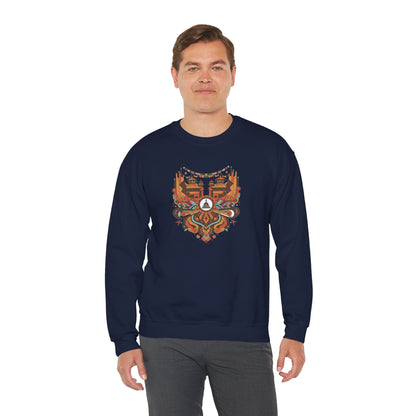 Vintage Tribal Fox Sweatshirt — Geometric Forest Animal Crewneck