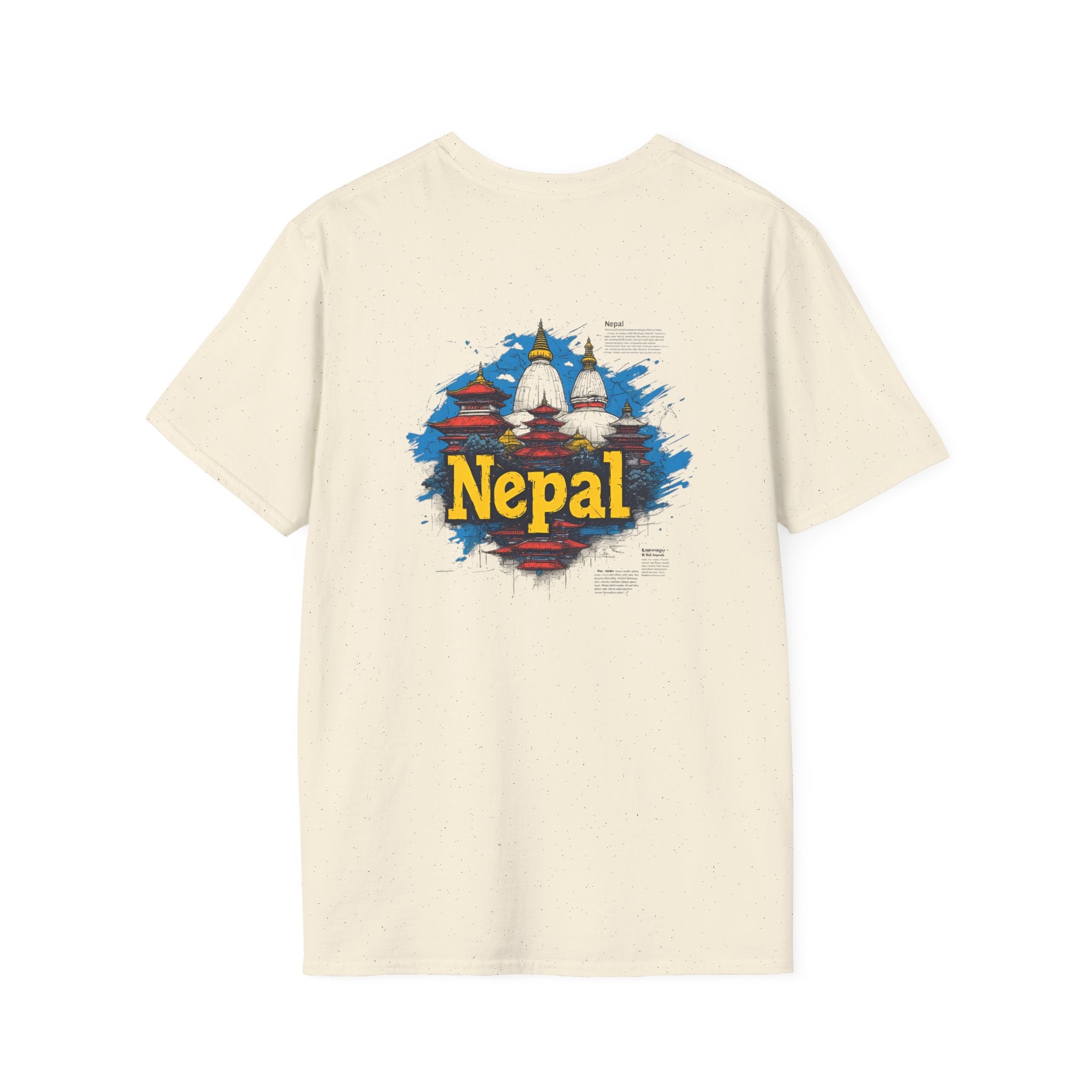 Nepal Souvenir T-Shirt — Stupa Sketch Graphic