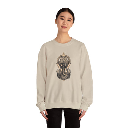 Elephant Mandala Crewneck Sweatshirt — Spiritual Indian-Inspired Graphic