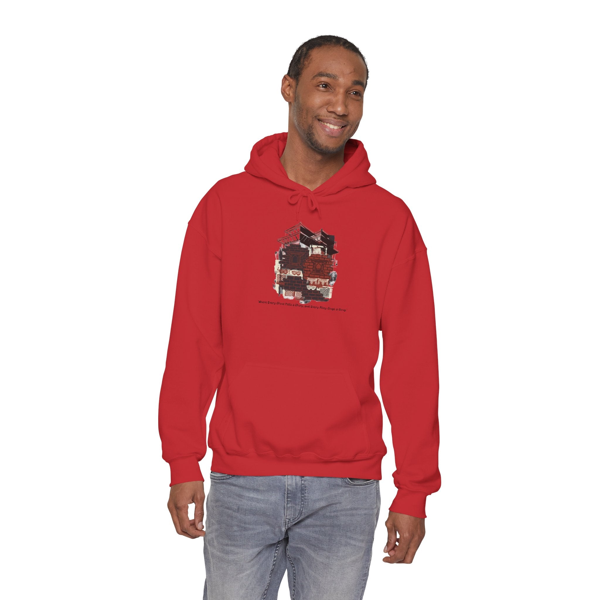 Hoodie — Vintage Urban Industrial Building Graphic Hoodie (Architectural Sketch)