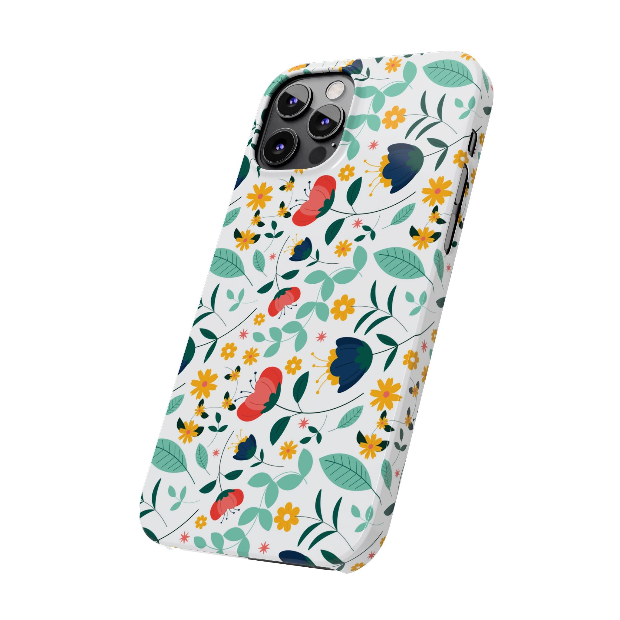 Floral Slim Phone Case — Colorful Folk Flower Pattern