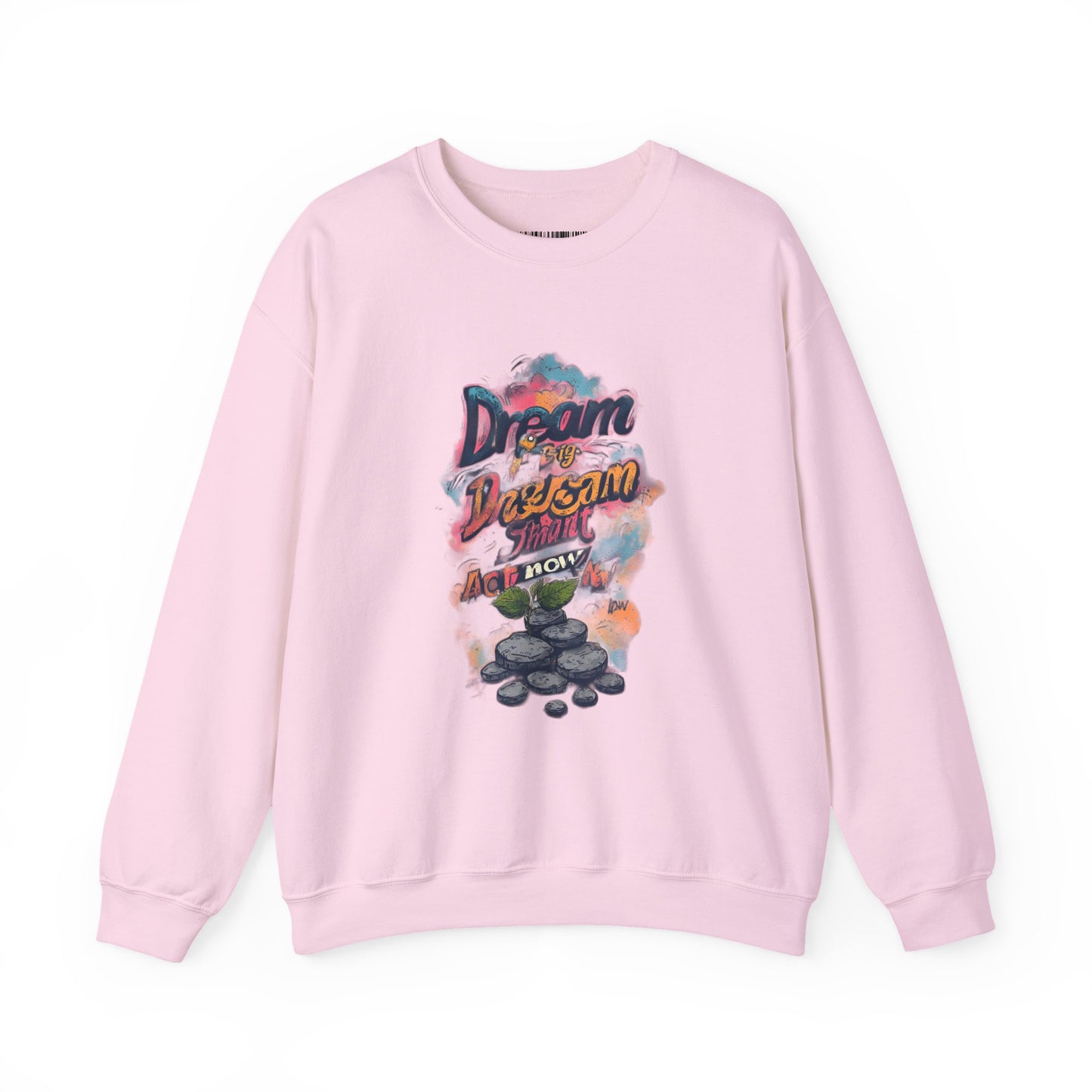 Dream Big Crewneck Sweatshirt — "Dream, Design, Draw" Inspirational Graphic