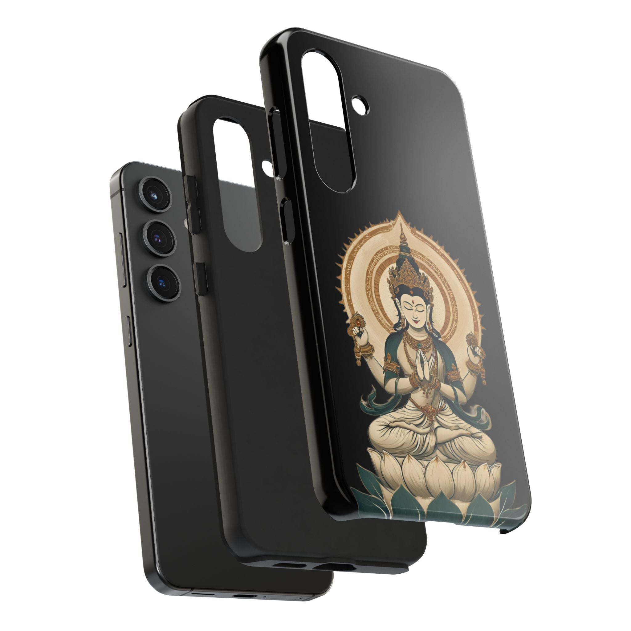 Bodhisattva Lotus Tough Phone Case — Protective Buddhist Meditation Phone Cover