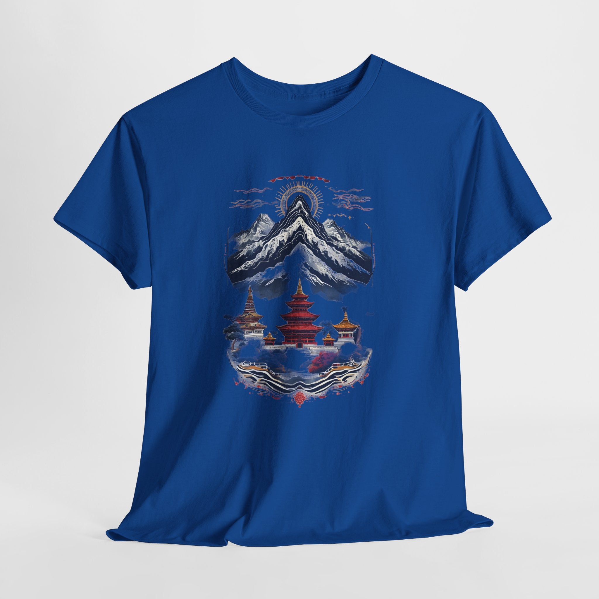 Japanese Mountain Pagoda T-Shirt — Zen Temple Landscape Tee