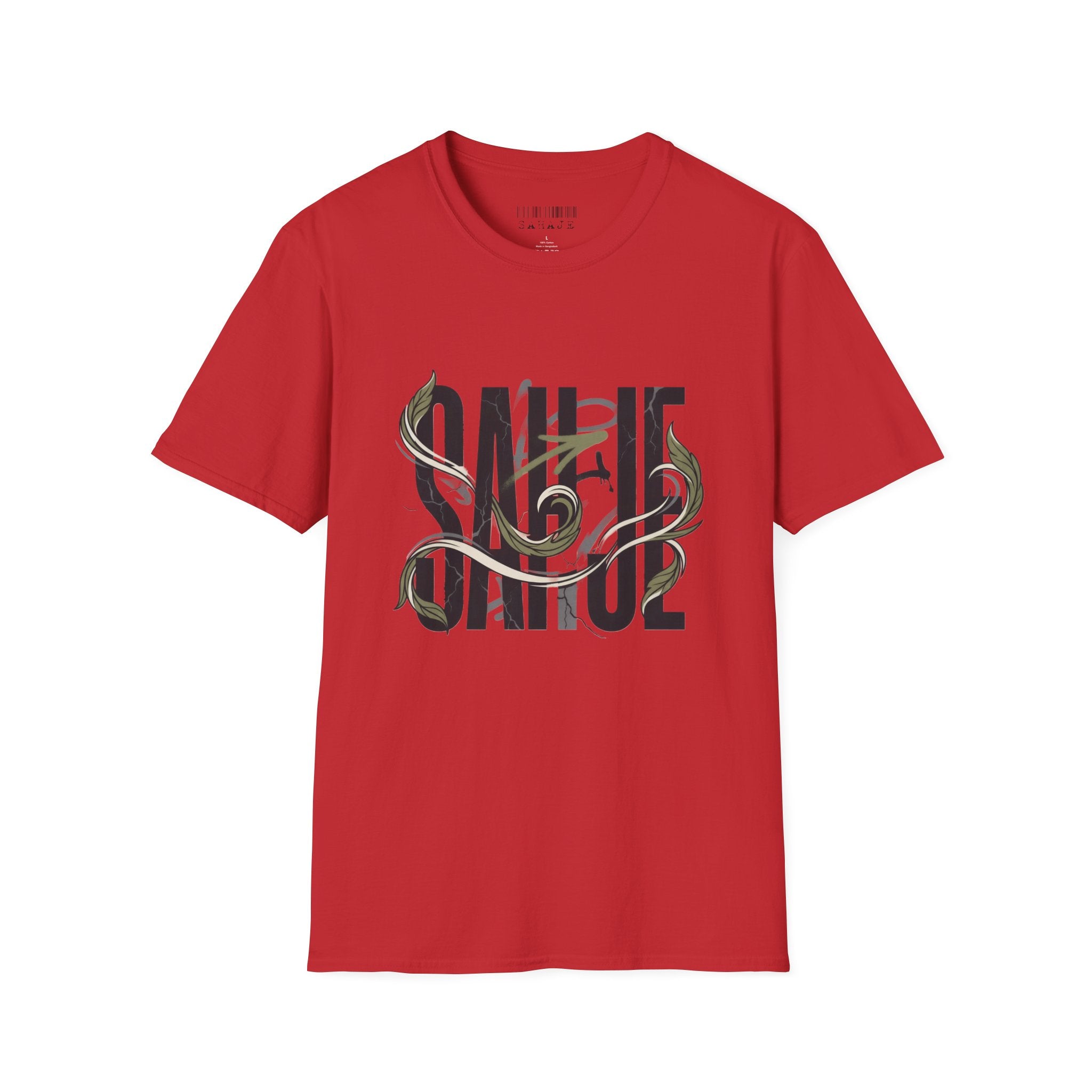 Saurus Graphic T-Shirt — Retro Block Lettering with Snake Illustration