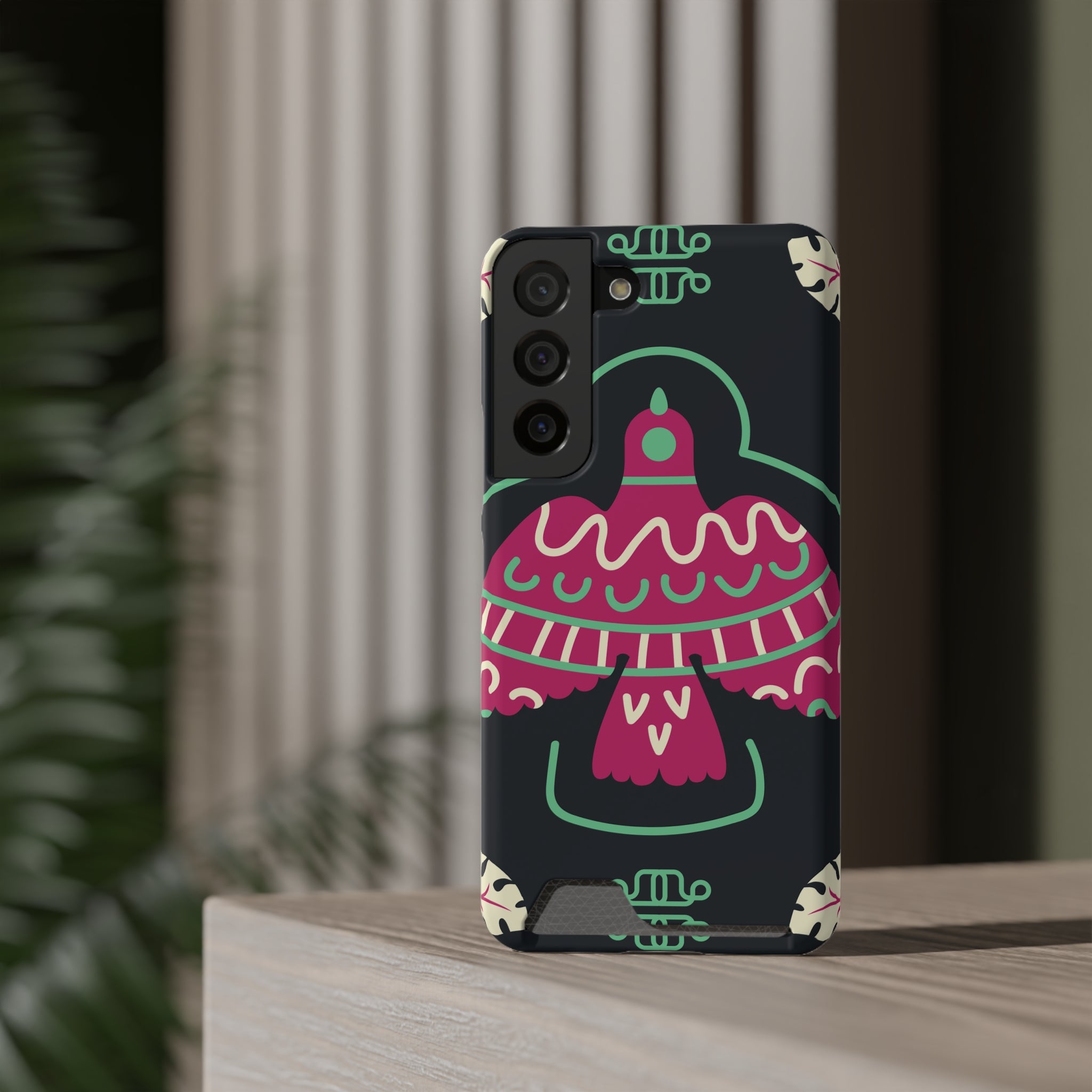 Vibrant Phone Case with Card Holder, Stylish Phone Accessory, Colorful Gift for Her, Boho Phone Cover, Trendy Mobile Case