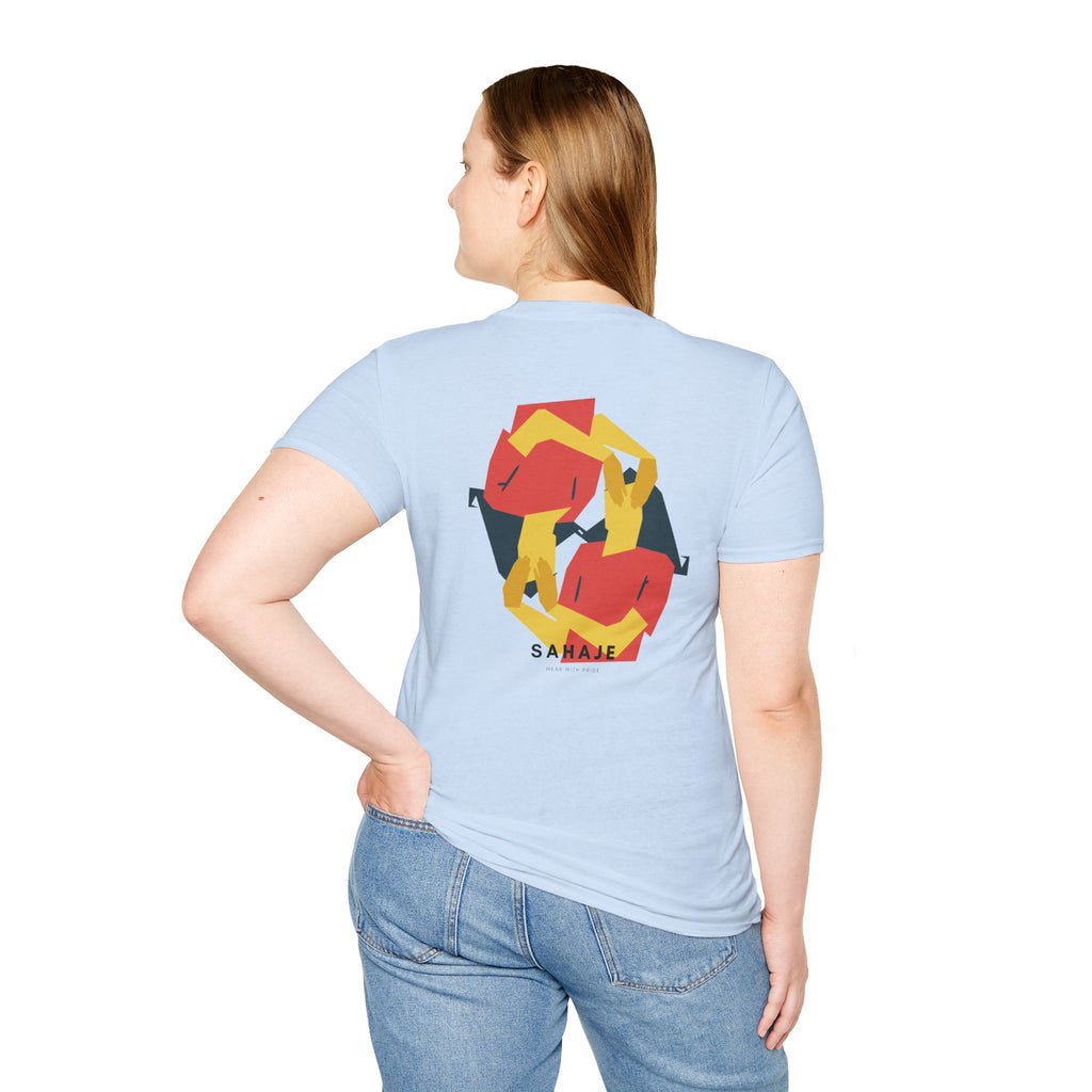 Abstract Geometric Graphic T-Shirt — 'Sahahe' Modern Art Back Print