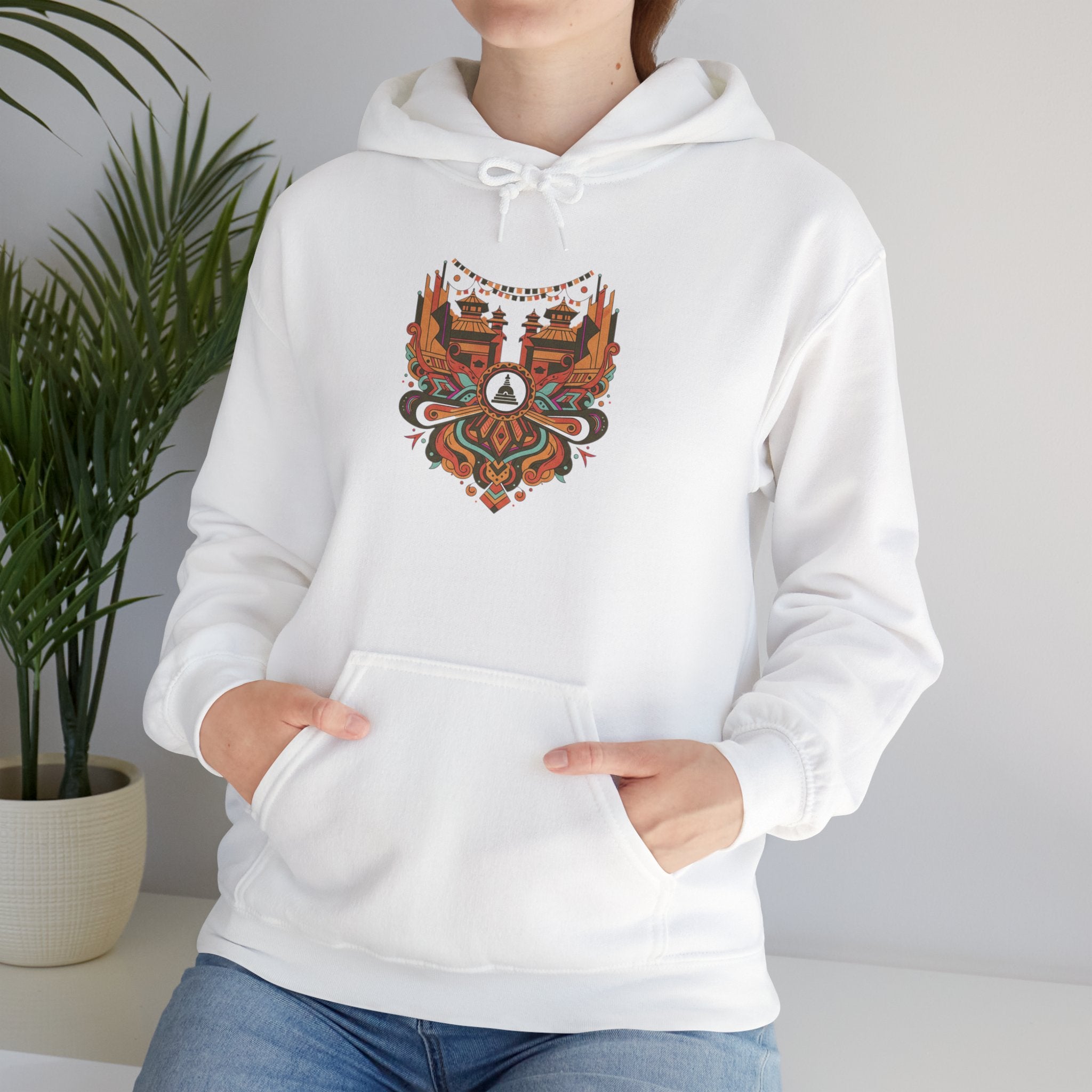 Spiritual Mandala Buddha Hoodie — Colorful Meditation Graphic Sweatshirt