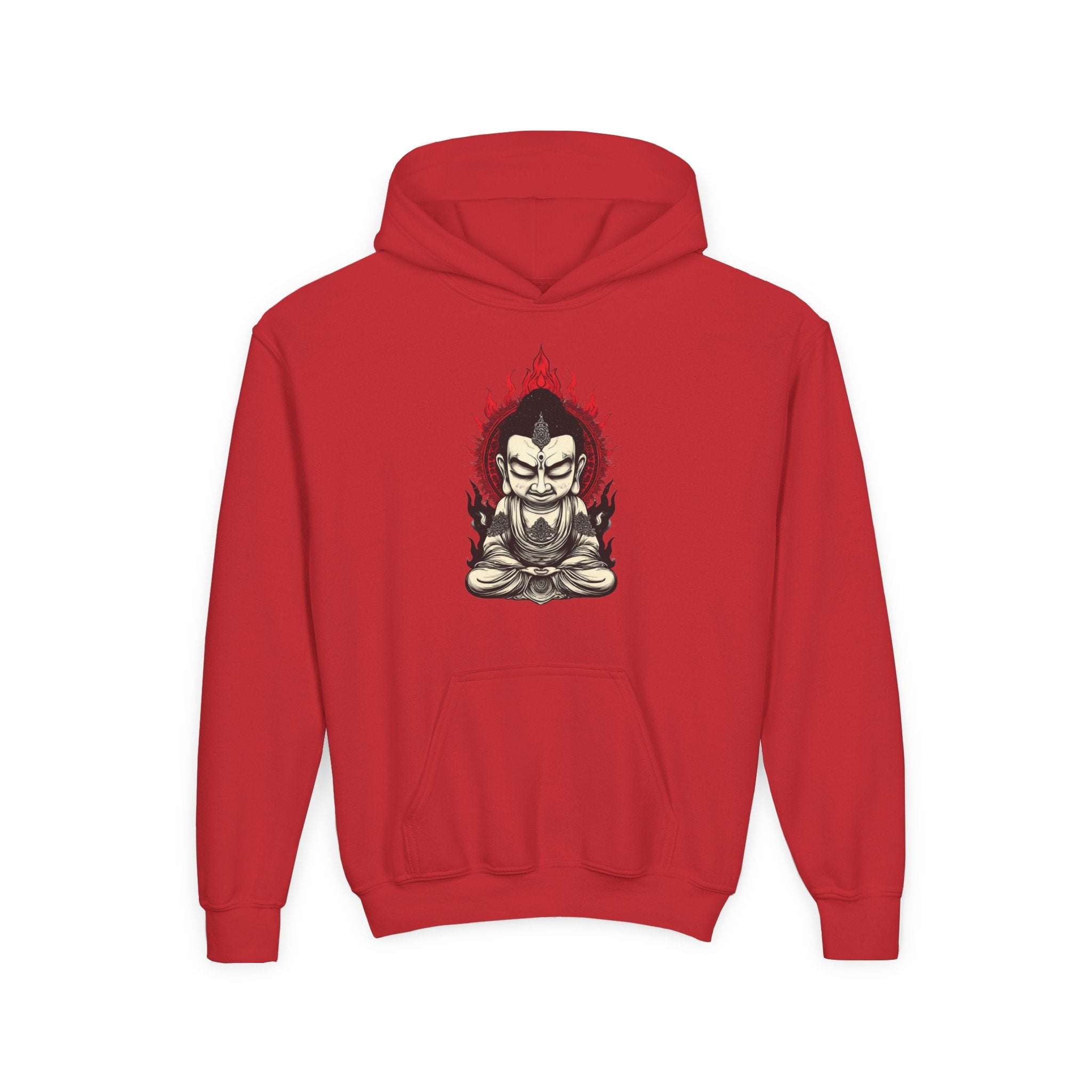 Youth Hoodie — Flaming Meditating Demon Graphic