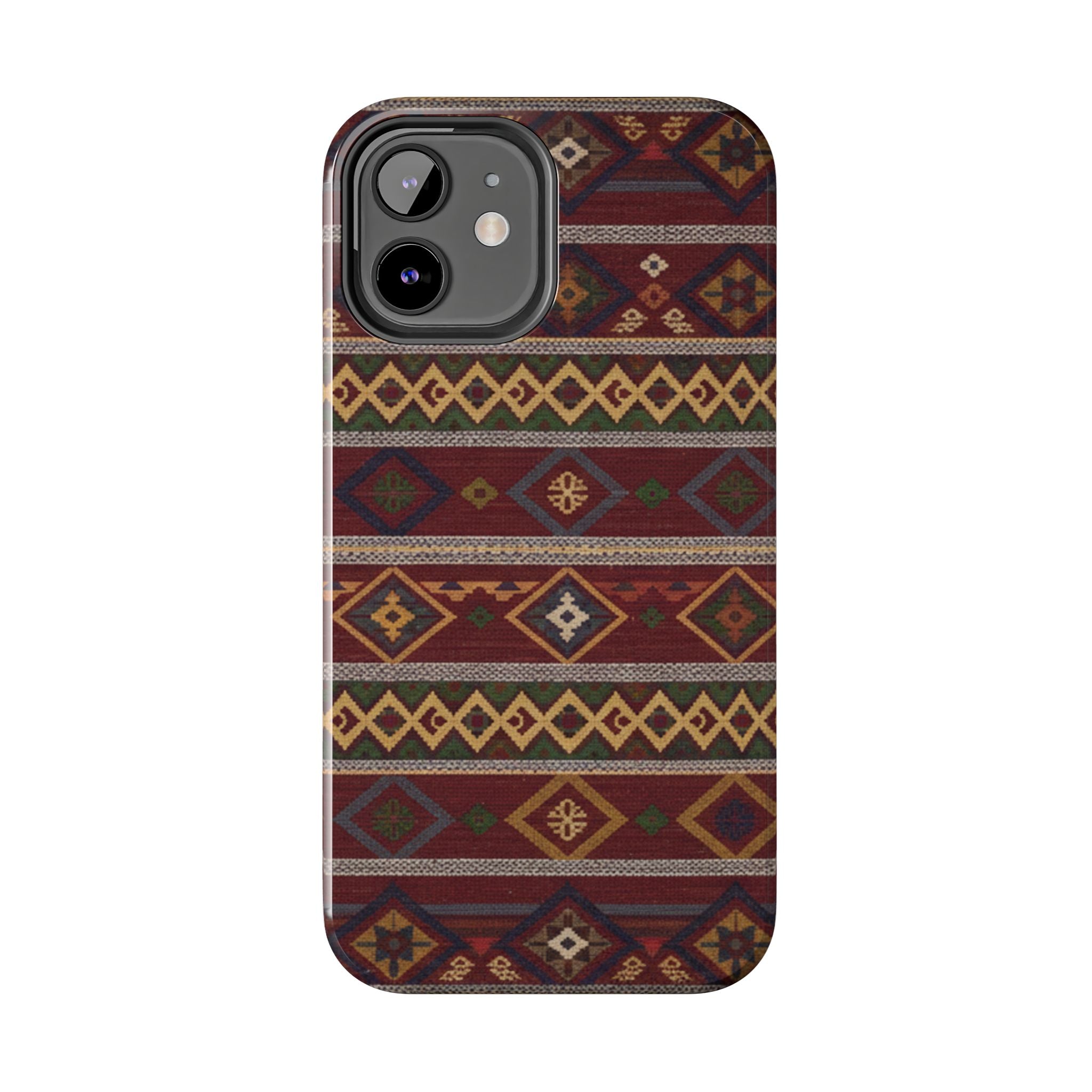 Aztec Pattern Tough Phone Case — Rustic Tribal Protective Cover