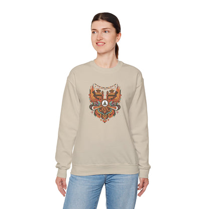 Vintage Tribal Fox Sweatshirt — Geometric Forest Animal Crewneck