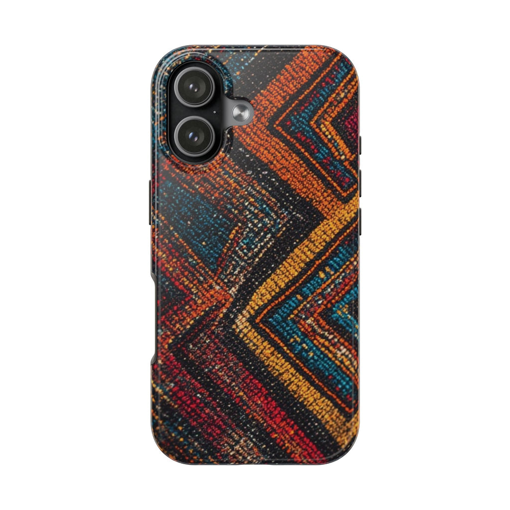 Tough Phone Case — Boho Geometric Rug Pattern, Protective iPhone Cover