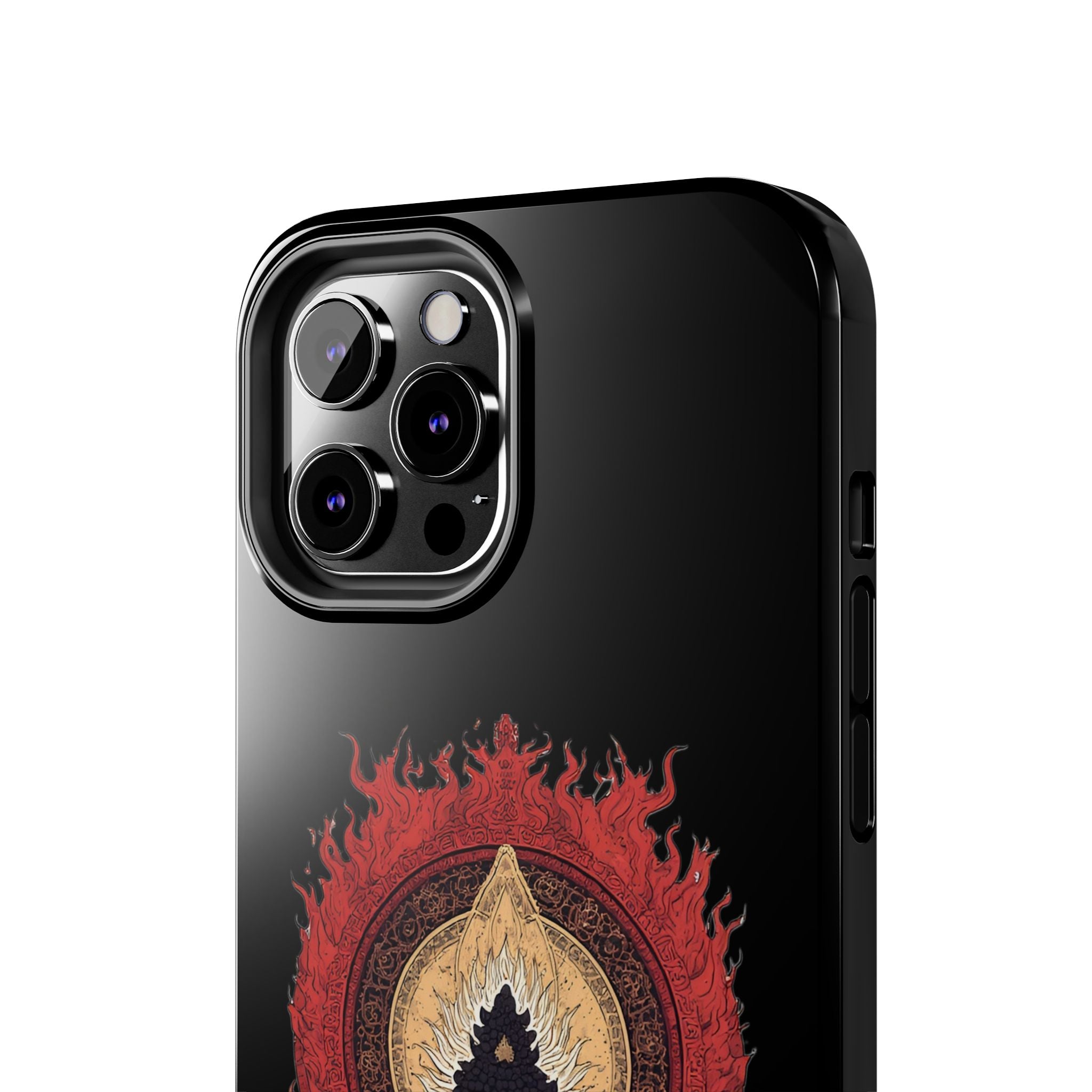 Buddha Meditation Tough Phone Case — Flame Halo Lotus Spiritual Protective Cover