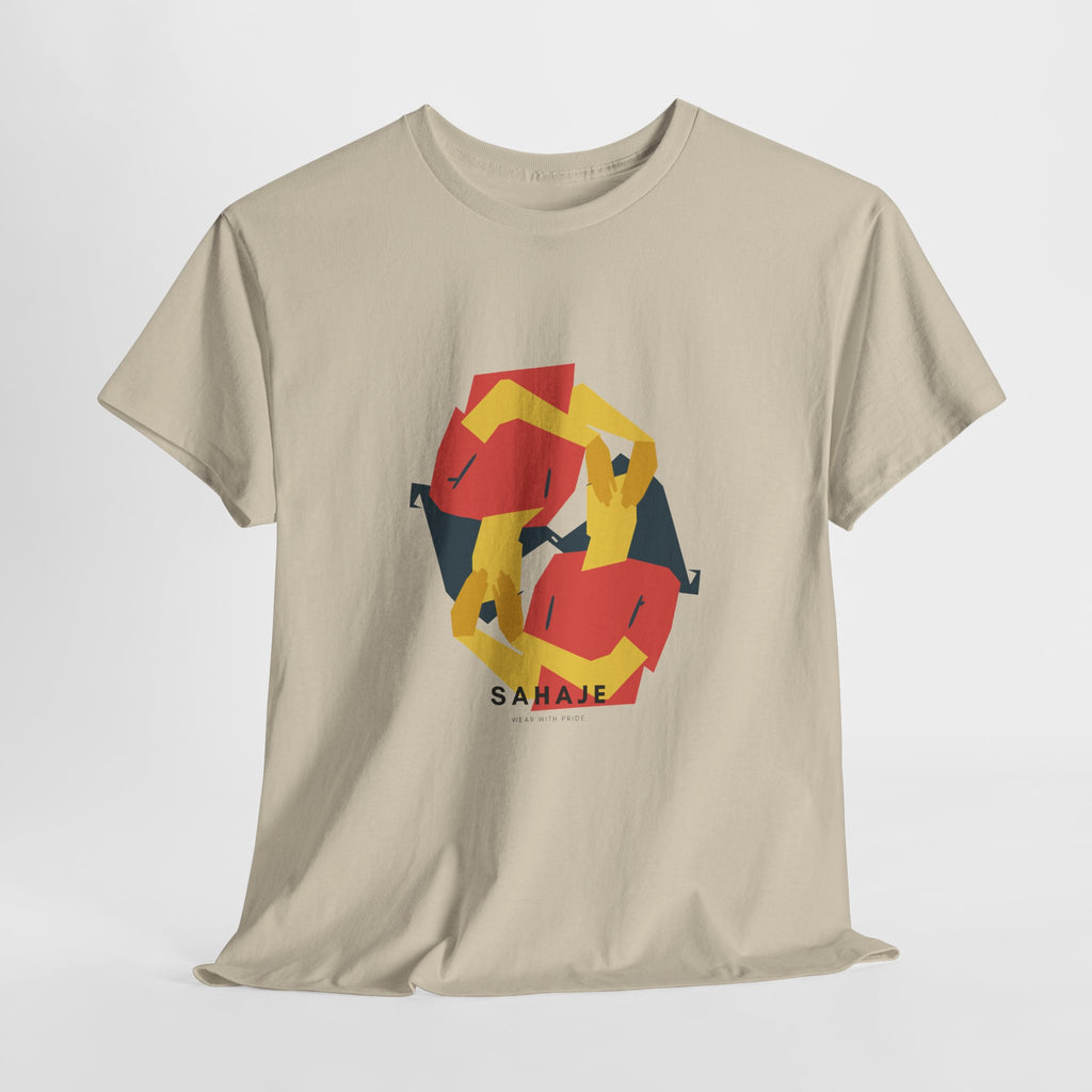Geometric Fox Tee — Stylized Red & Yellow Fox Illustration T-Shirt