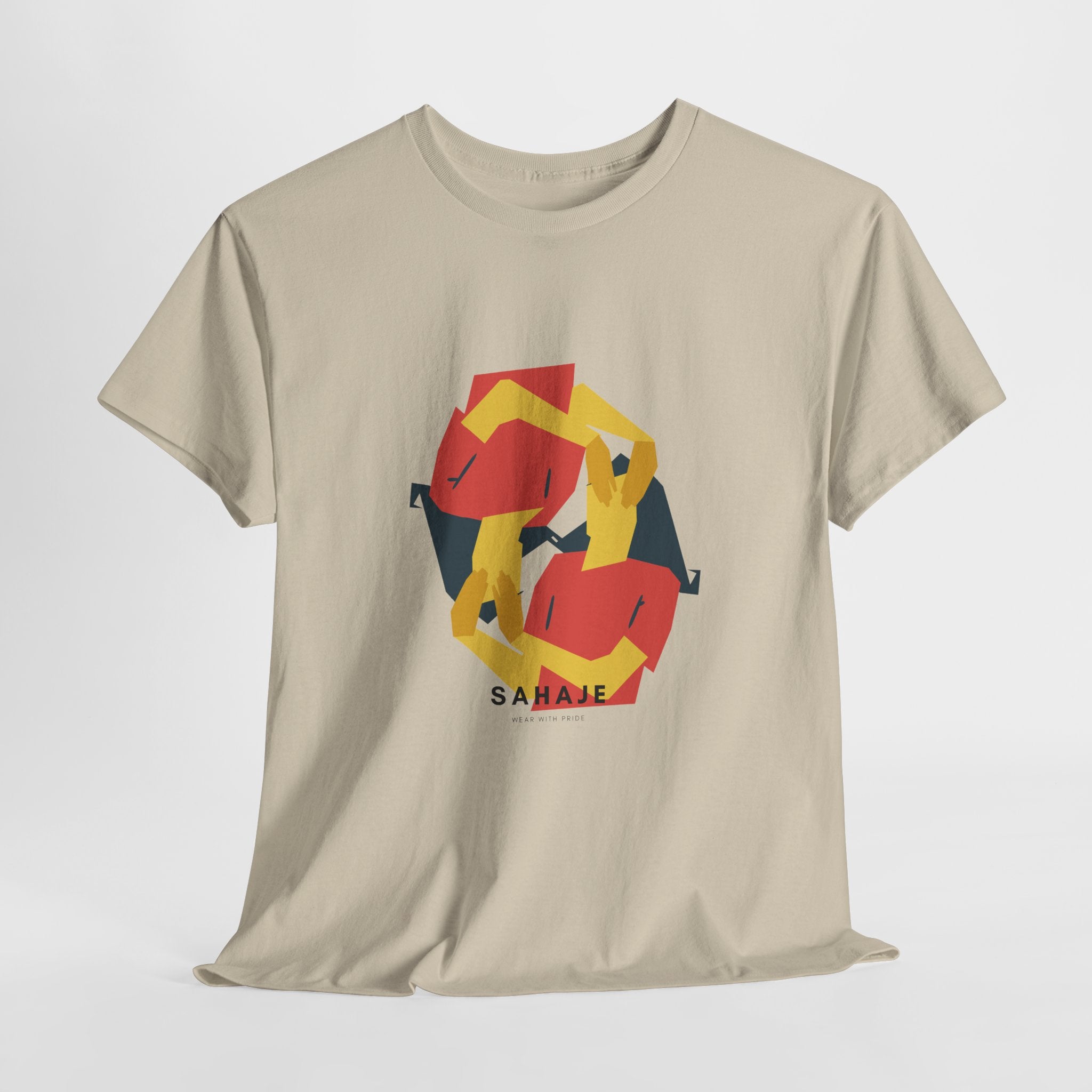 Geometric Fox Tee — Stylized Red & Yellow Fox Illustration T-Shirt