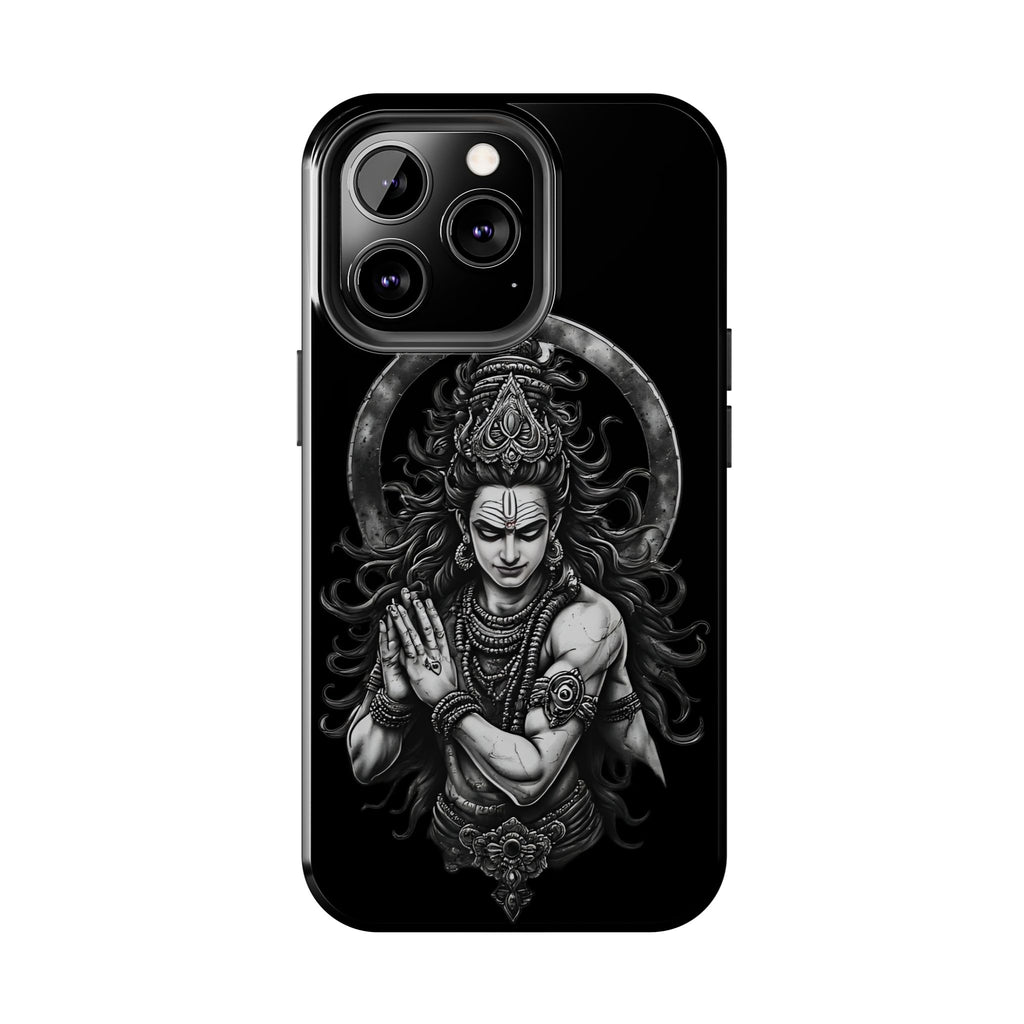 Shiva Tough Phone Case — Black Protective Hindu Deity Design