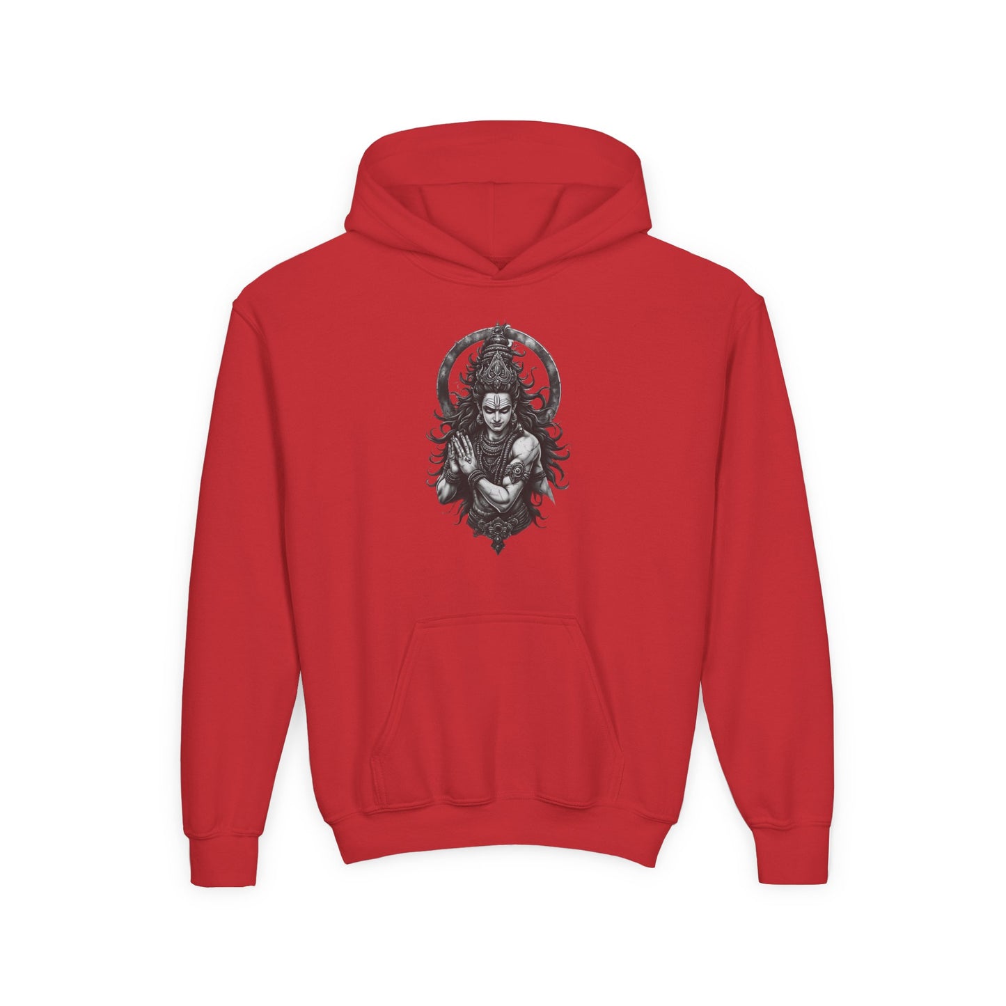 Youth Hoodie with Gothic Goddess Skull Art — Dark Fantasy Graphic Pullover