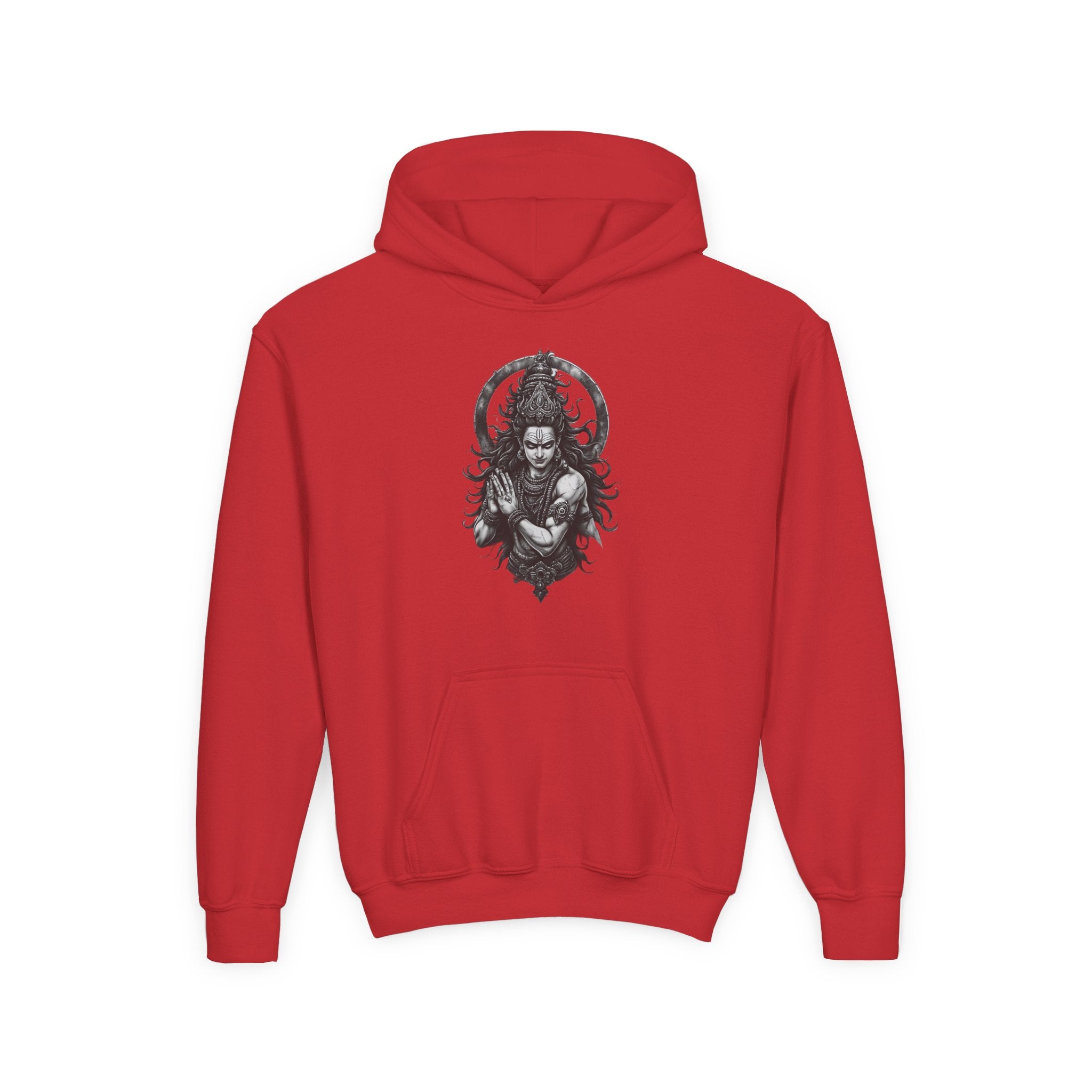 Youth Hoodie with Gothic Goddess Skull Art — Dark Fantasy Graphic Pullover
