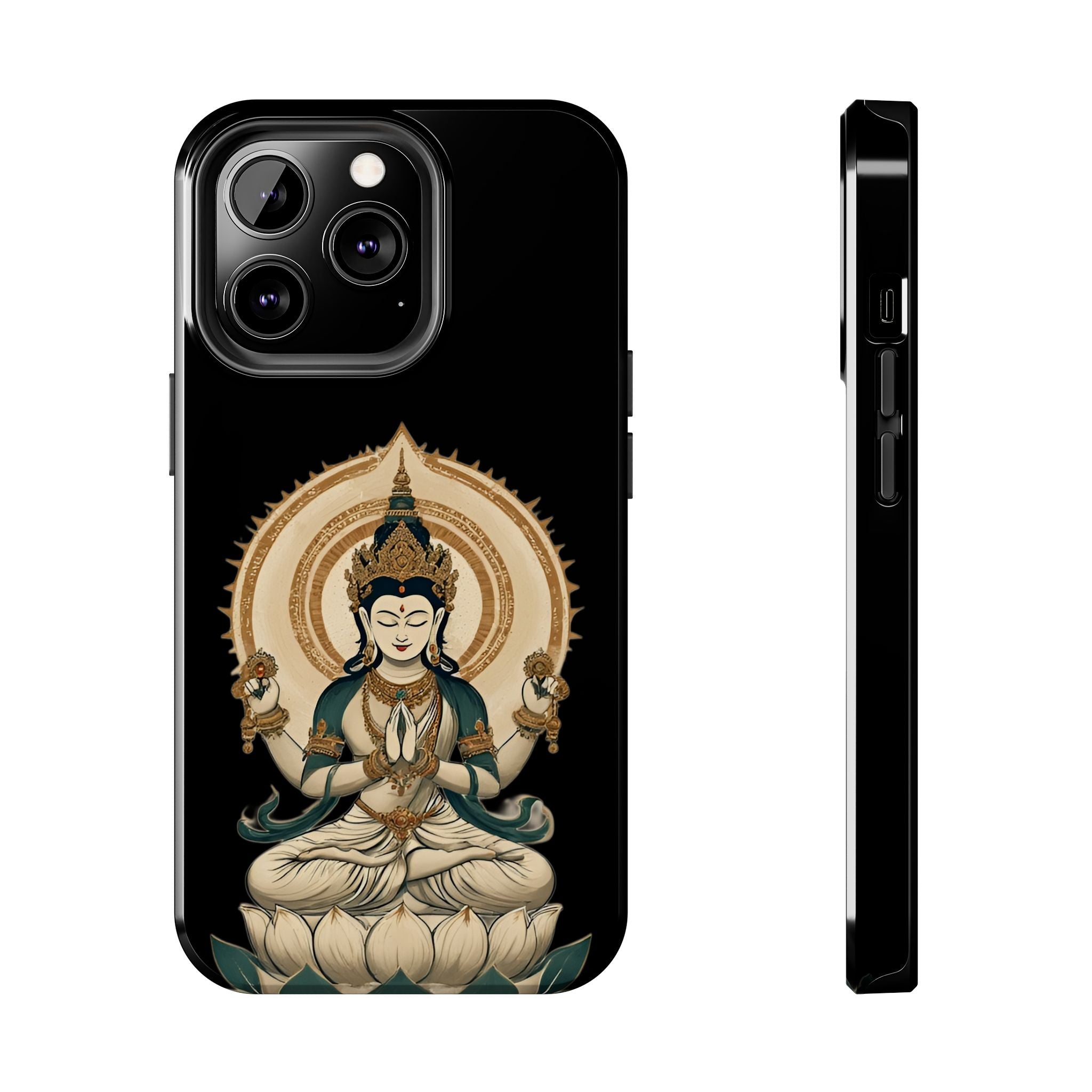 Bodhisattva Lotus Tough Phone Case — Protective Buddhist Meditation Phone Cover