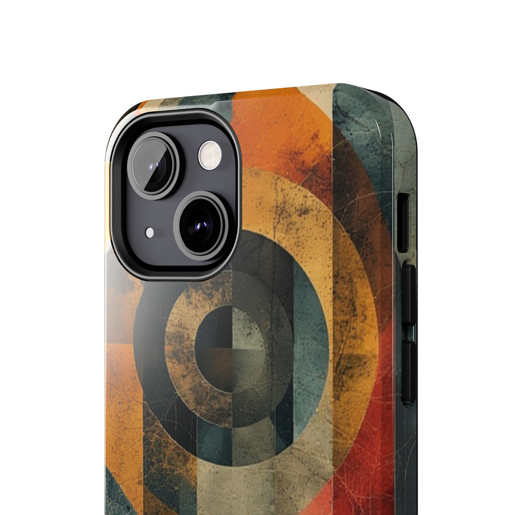 Retro Geometric Tough Phone Case — Vintage Target Circle Design