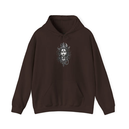 Skull Viking Hoodie — Norse Warrior Graphic Hooded Sweatshirt