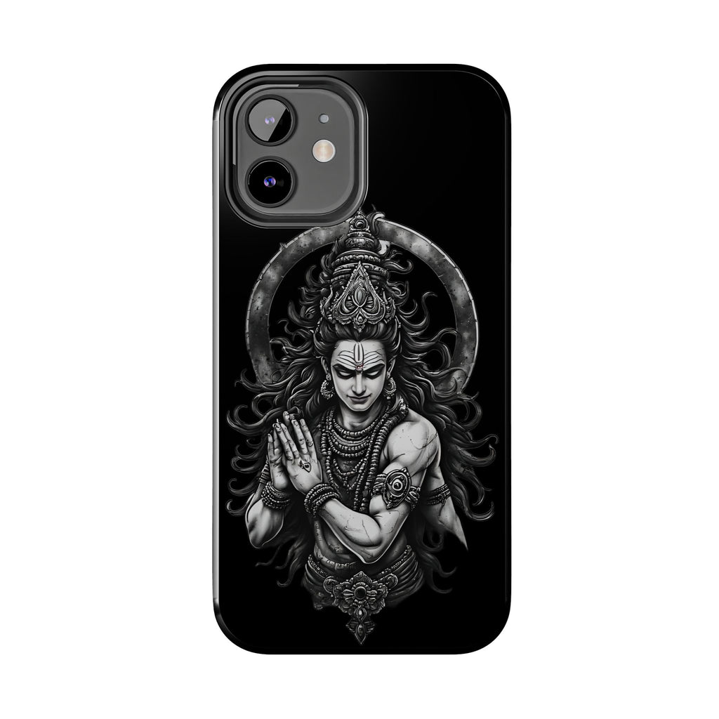 Shiva Tough Phone Case — Black Protective Hindu Deity Design