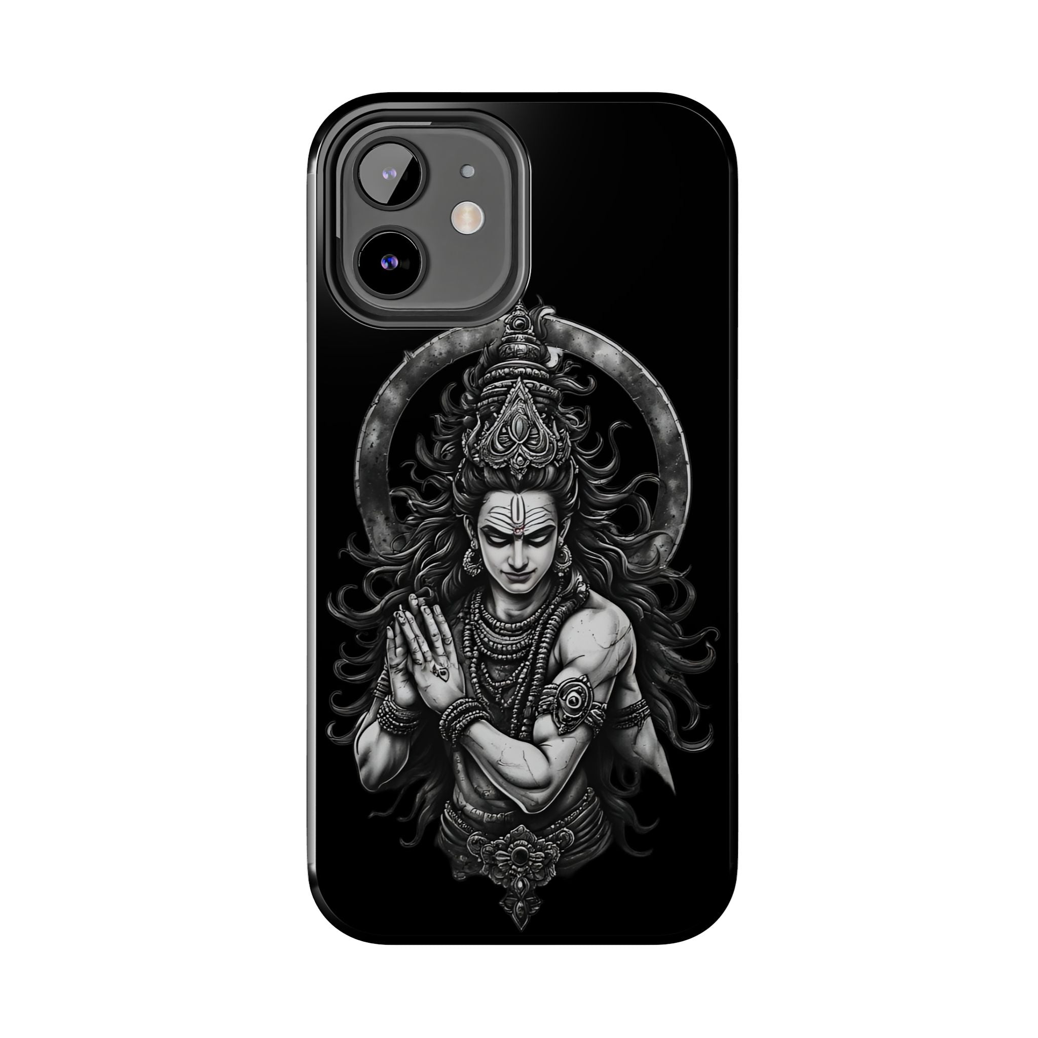 Shiva Tough Phone Case — Black Protective Hindu Deity Design