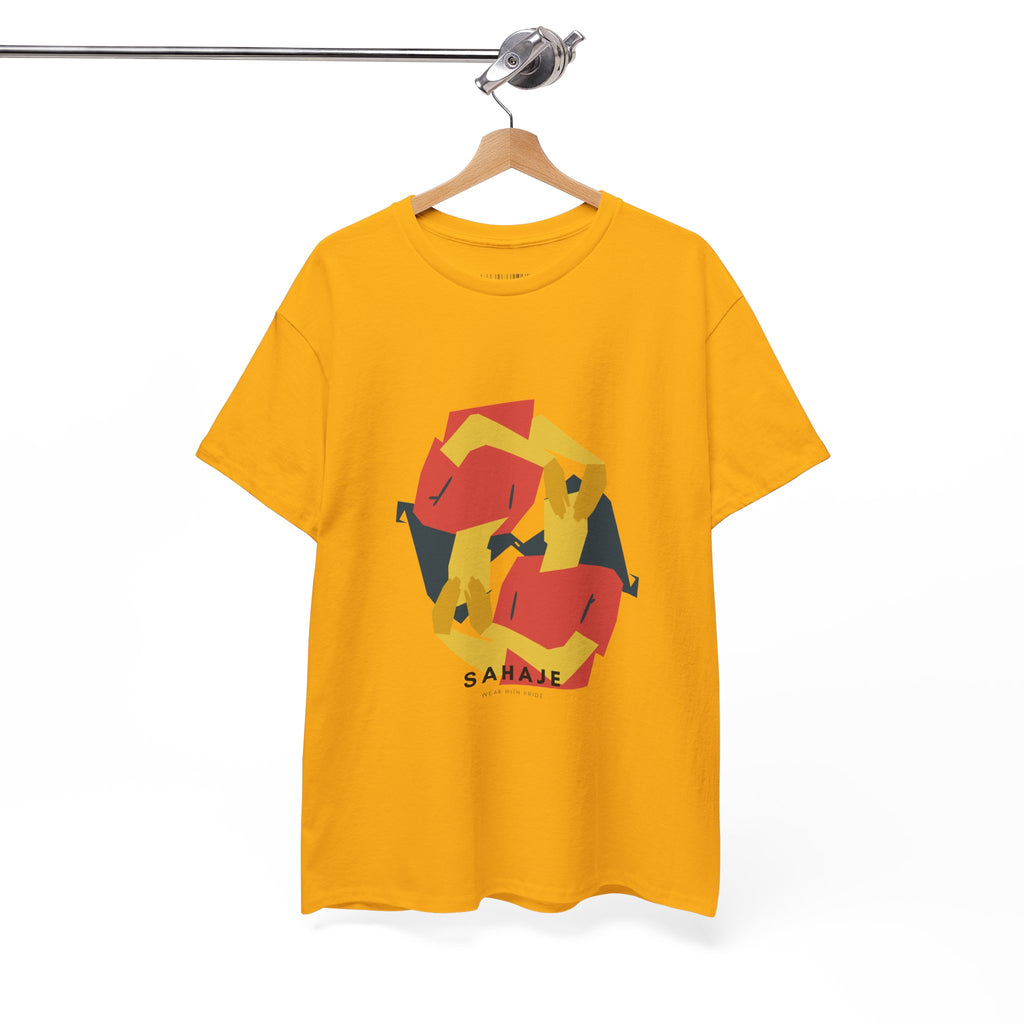 Geometric Fox Tee — Stylized Red & Yellow Fox Illustration T-Shirt