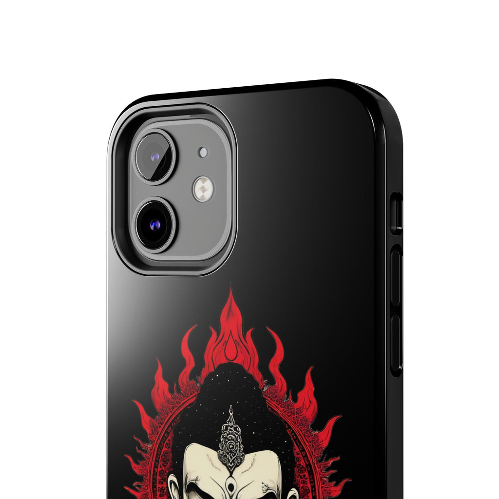 Meditative Buddha Tough Phone Case — Red Flame Zen Protection