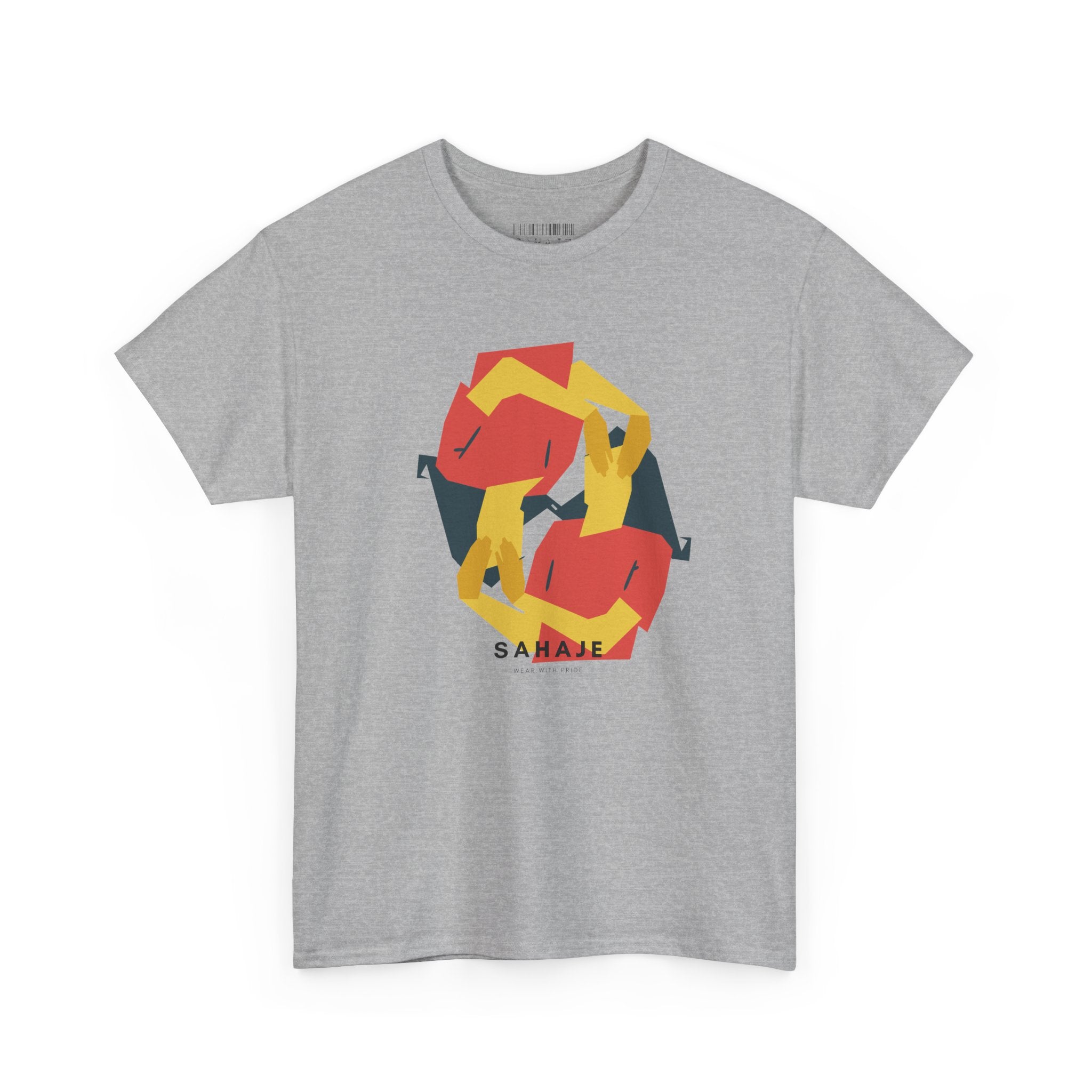 Foxes in Hexagon Graphic Tee — Minimal Geometric Animal Shirt