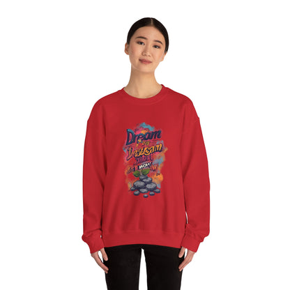 Dream Big Crewneck Sweatshirt — "Dream, Design, Draw" Inspirational Graphic