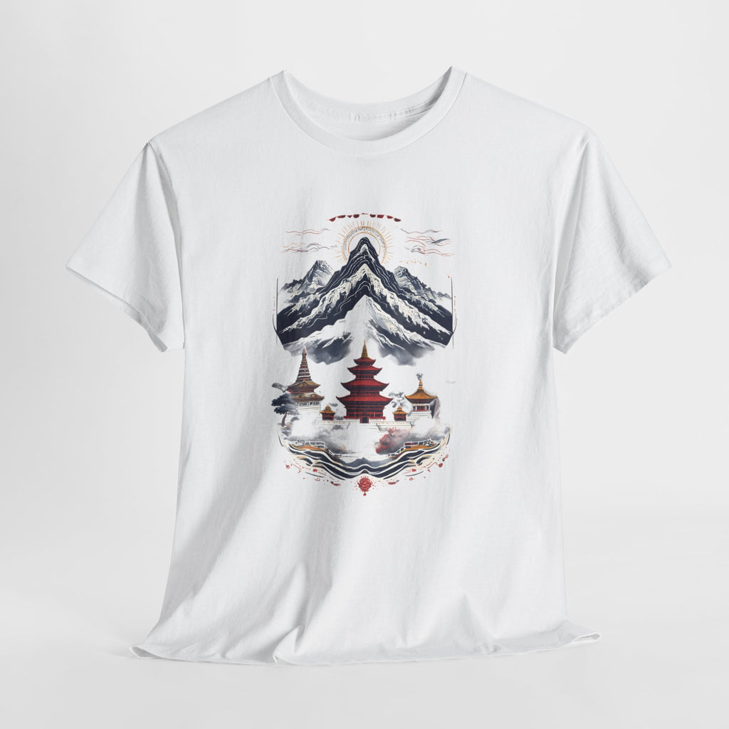 Japanese Mountain Pagoda T-Shirt — Zen Temple Landscape Tee