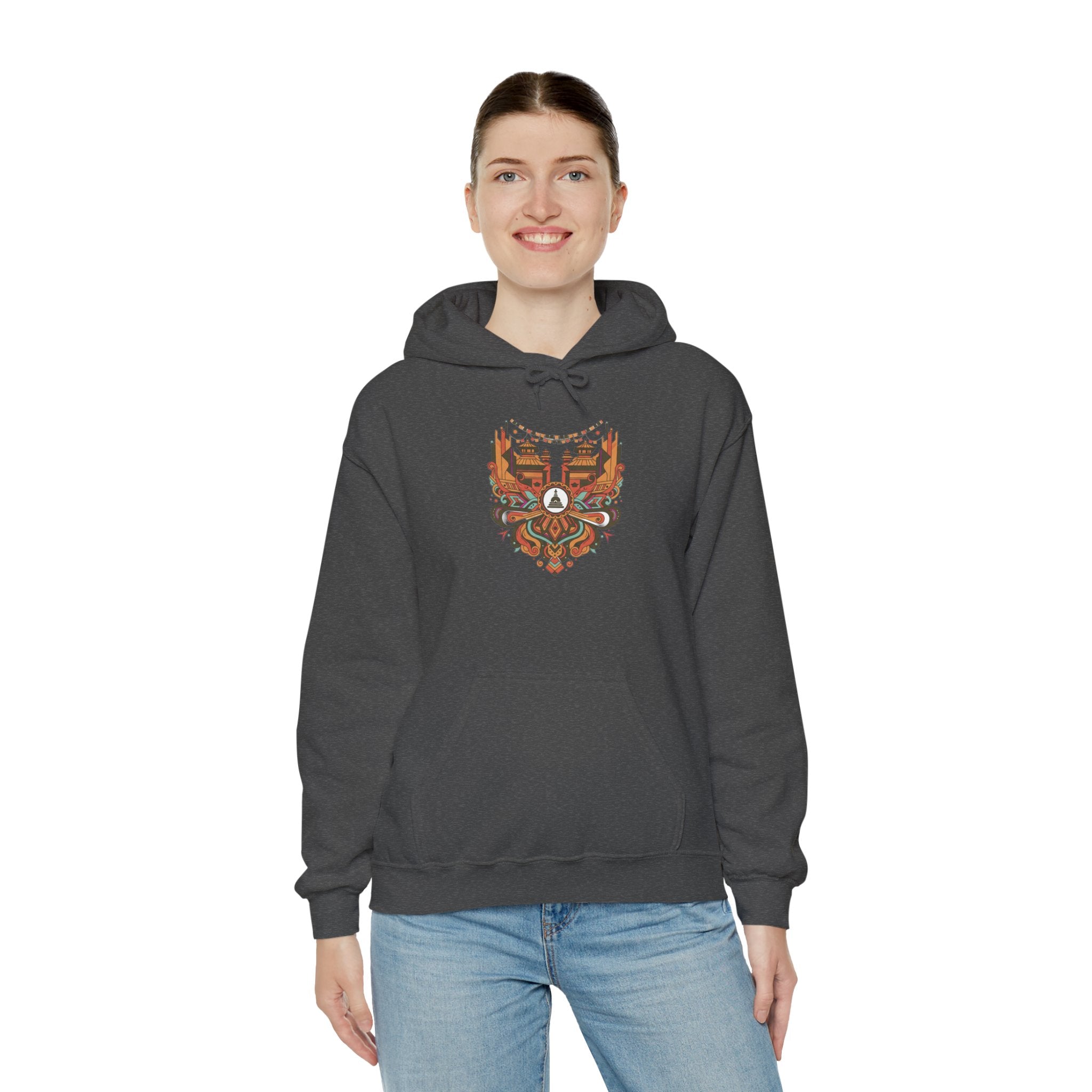 Spiritual Mandala Buddha Hoodie — Colorful Meditation Graphic Sweatshirt