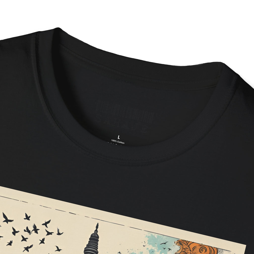 Kathmandu Vintage Travel T-Shirt – Retro Nepal Skyline Graphic Tee, Cultural Tourism Design