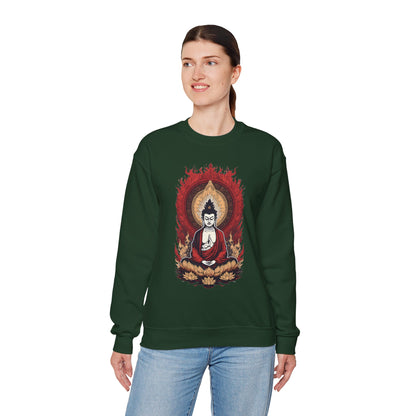 Buddha Lotus Flame Crewneck Sweatshirt