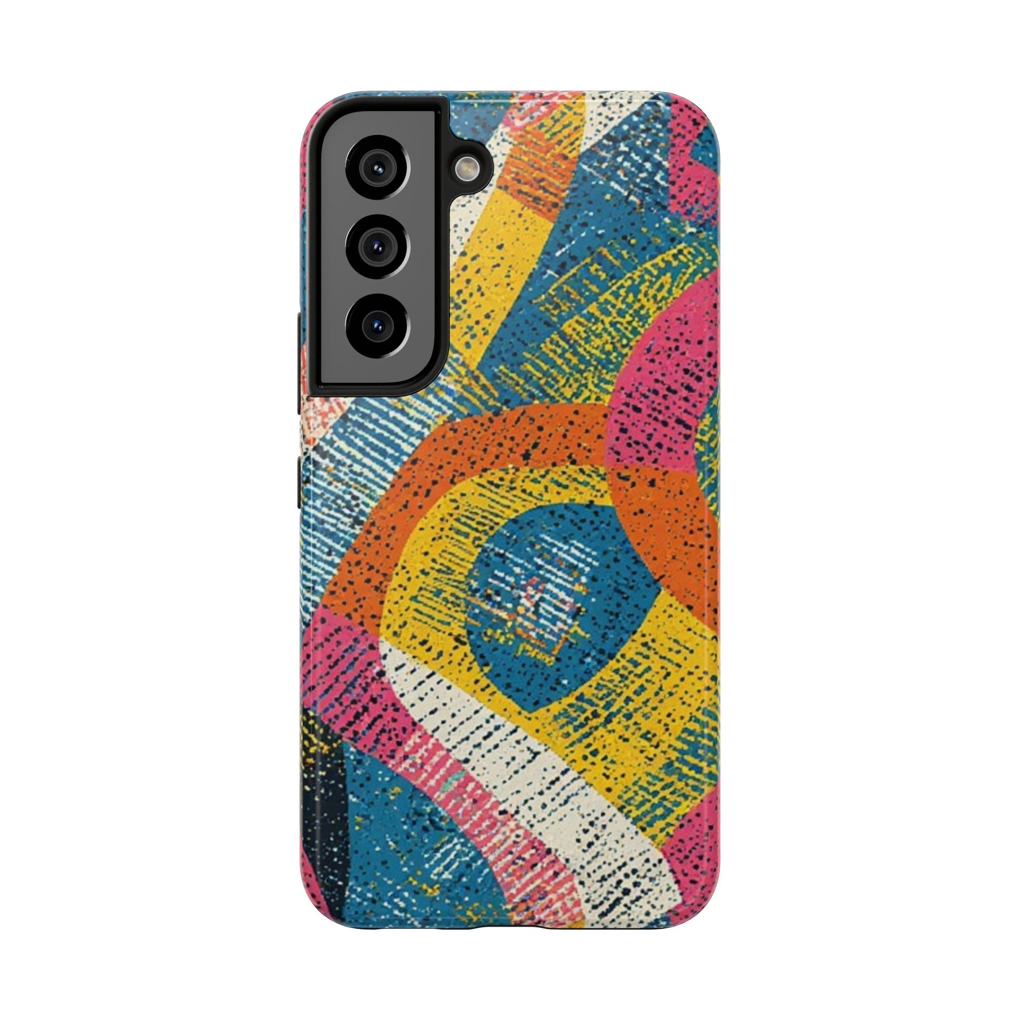 Bold Retro Abstract Tough Phone Case — Colorful Geometric Protective Cover