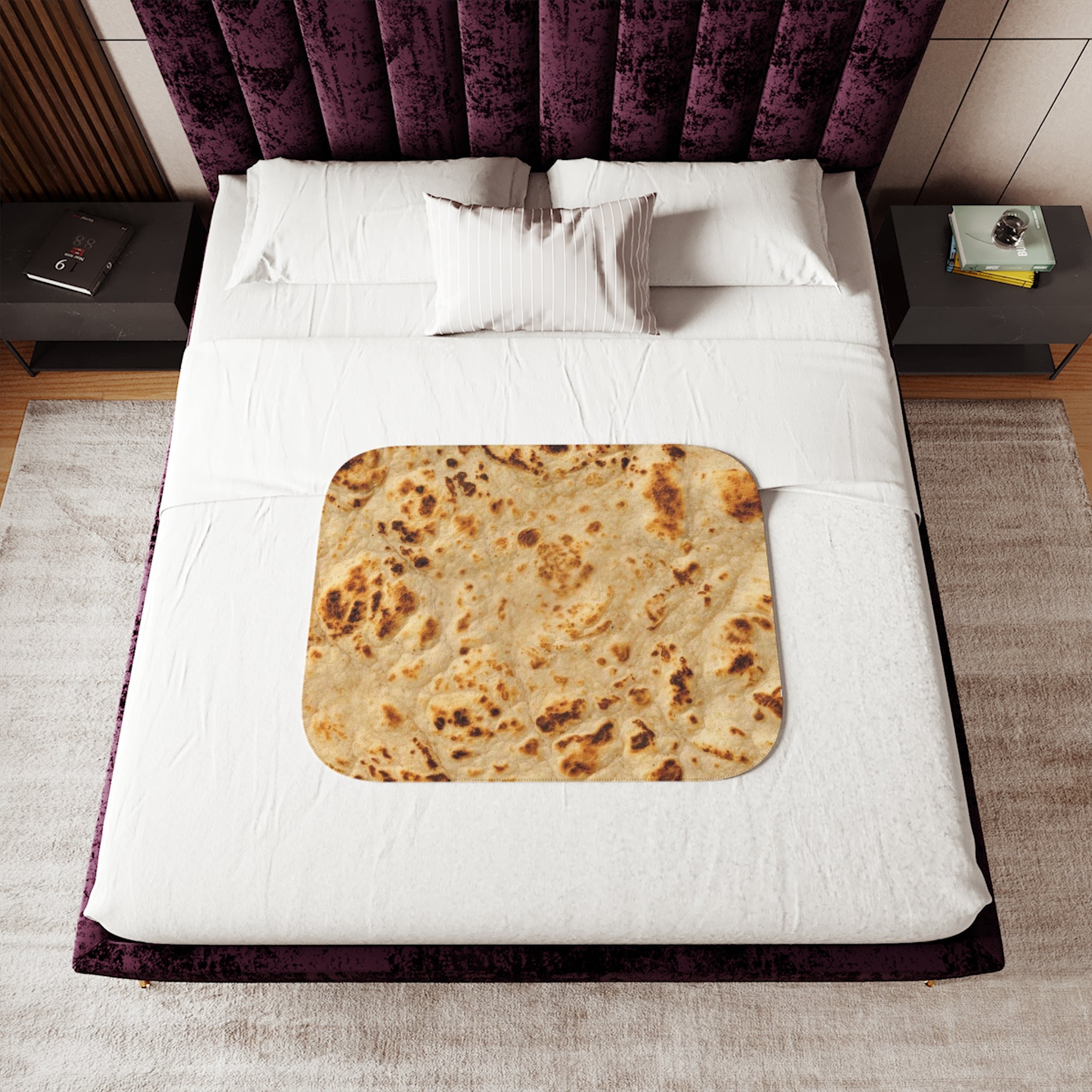 Tortilla Print Sherpa Blanket — Two‑Tone Cozy Throw