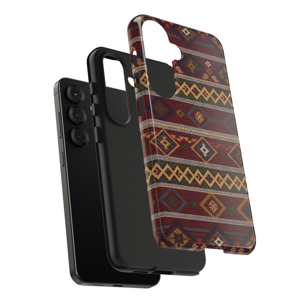 Aztec Pattern Tough Phone Case — Rustic Tribal Protective Cover