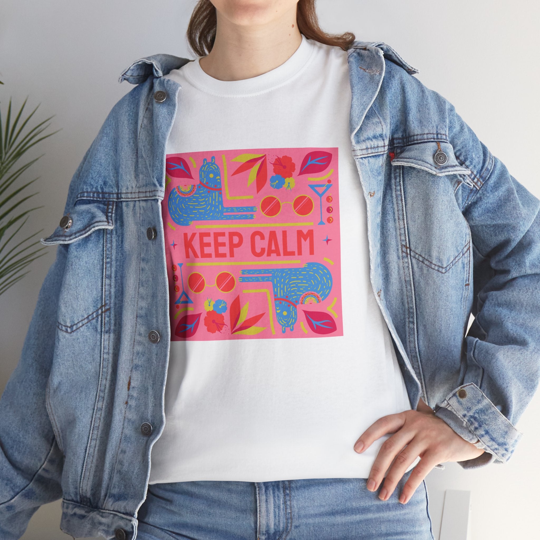 Keep Calm Floral T‑Shirt — Colorful Retro Flower Graphic Tee